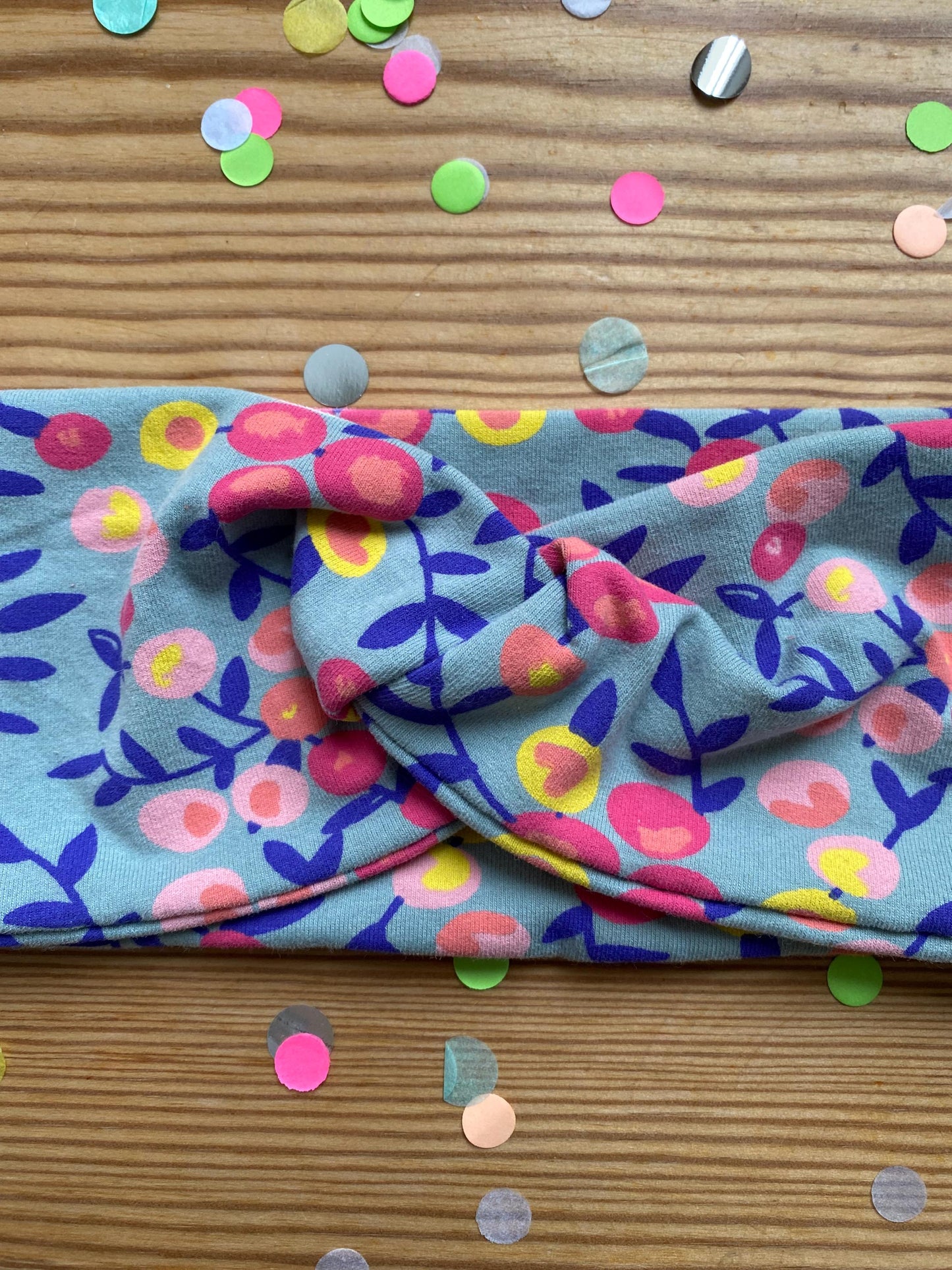 Kinder Stirnband, Haarband, Stirnband Frühling, Sommer, Herbst Mädchen Jersey Stirnband, Twistband, Bandeau Blumen auf mint Weihnachten