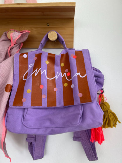 Kindergartenrucksack Kindergartentasche mit Name Rucksack Kindergartenkind Kinderrucksack Kita Tasche Canvas neon, Rucksack personalisiert