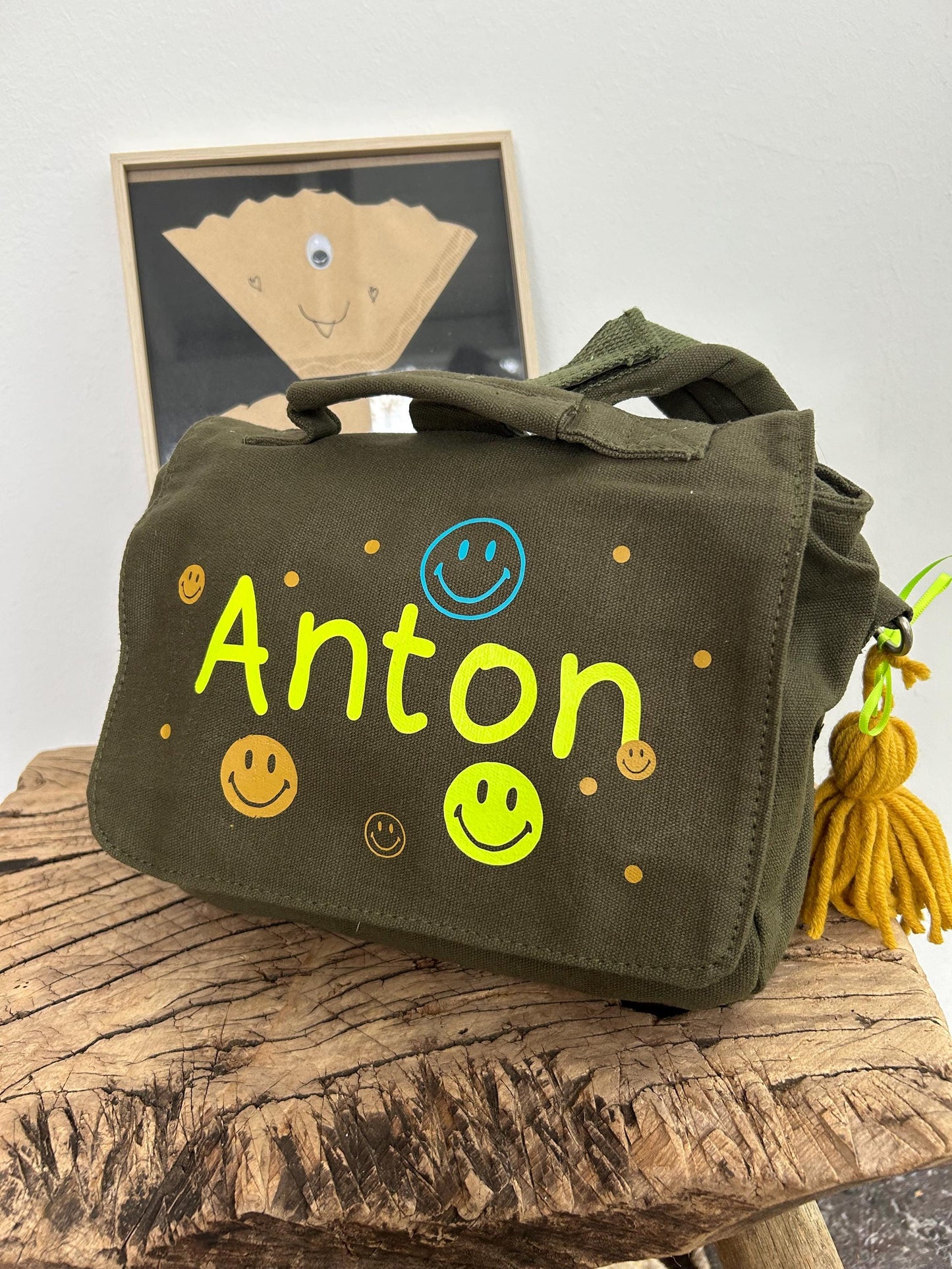 Kindergartenrucksack Kindergartentasche mit Name Rucksack Kindergartenkind Kinderrucksack Kita Tasche Canvas neon, Rucksack personalisiert