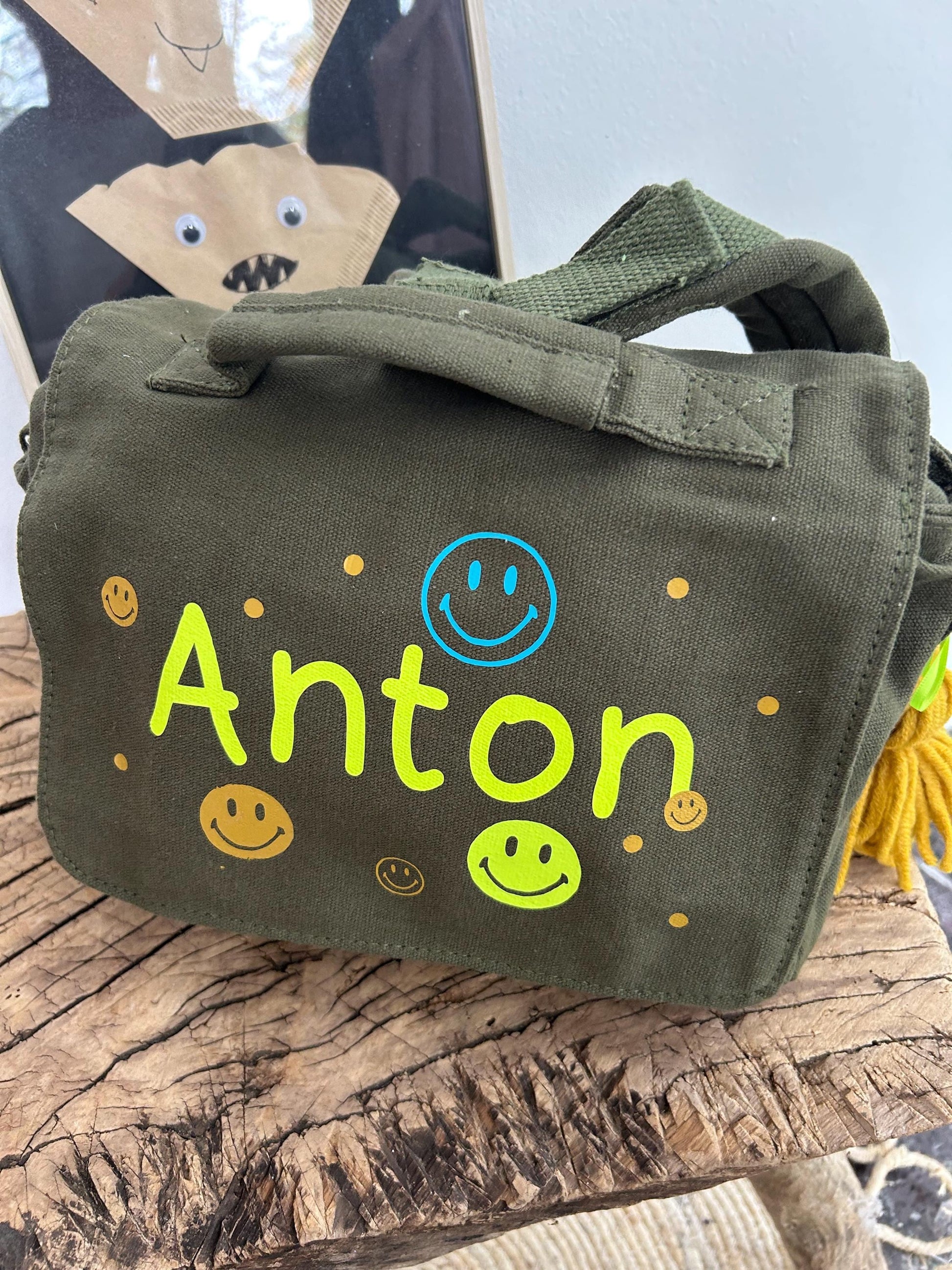 Kindergartenrucksack Kindergartentasche mit Name Rucksack Kindergartenkind Kinderrucksack Kita Tasche Canvas neon, Rucksack personalisiert
