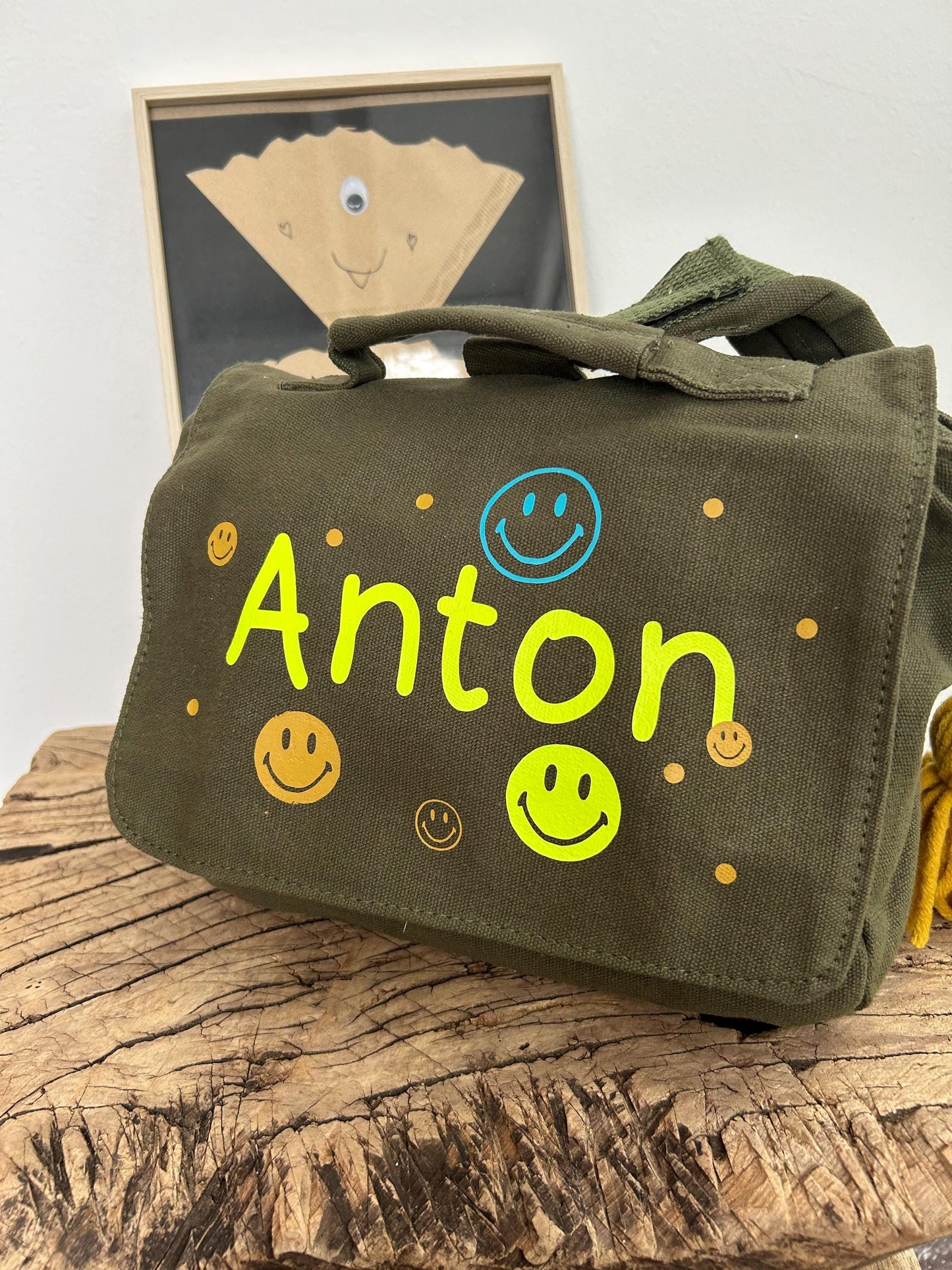 Kindergartenrucksack Kindergartentasche mit Name Rucksack Kindergartenkind Kinderrucksack Kita Tasche Canvas neon, Rucksack personalisiert