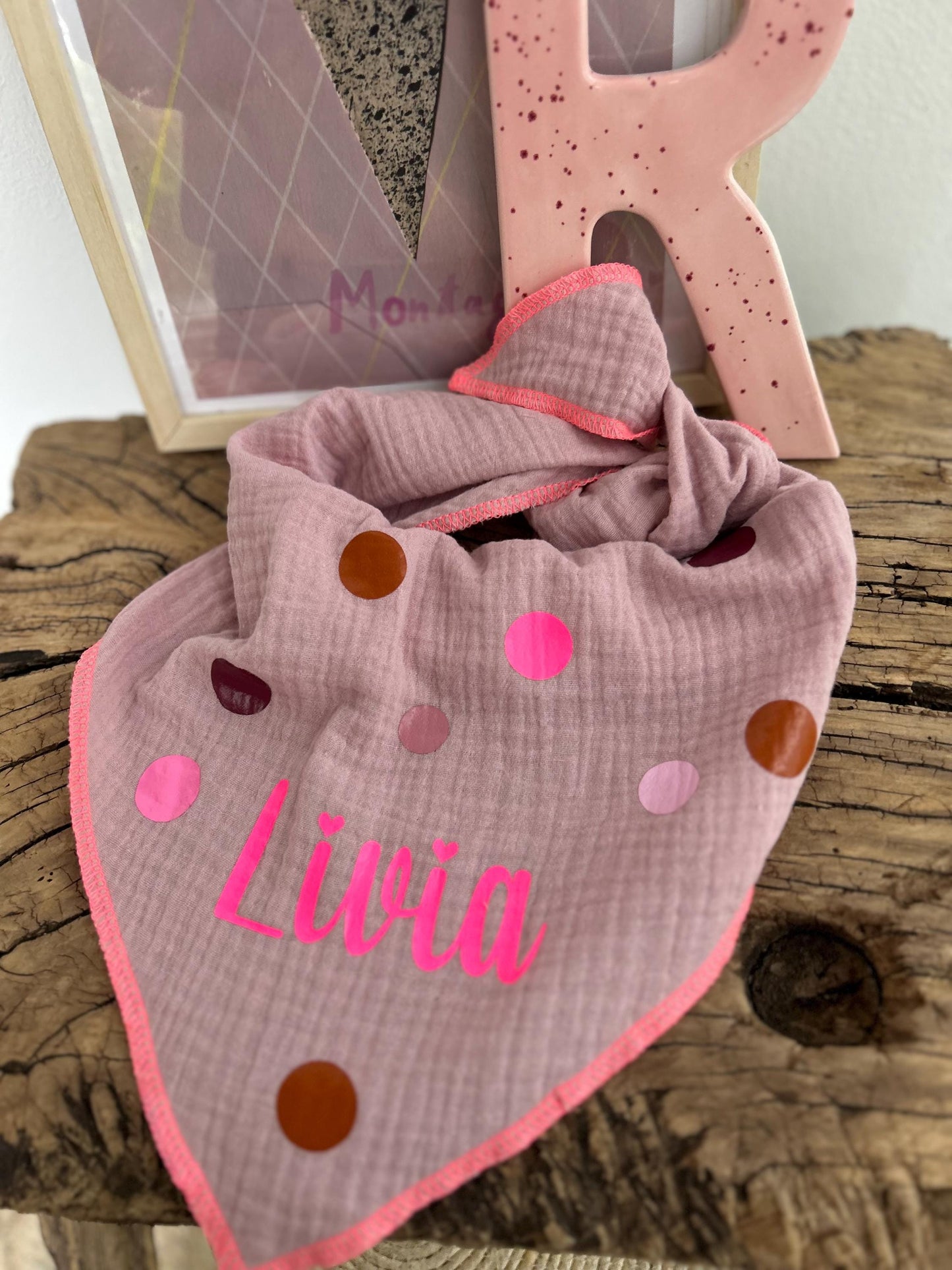 Kinder Halstuch Musselin, Musselintuch Musselinschal Tuch neon,Geschenk, Konfetti, Musselin Tuch personalisiert Tuch Geschenk Kinder Winter