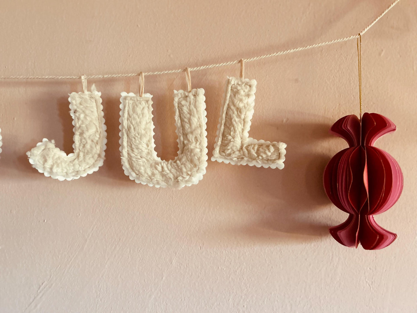Girlande Weihnachten, Weihnachten skandinavisch, Weihnachtsgirlande, Girlande Teddy, Weihnachtsdeko Teddy, God Jul Girlande, Advent Stoff