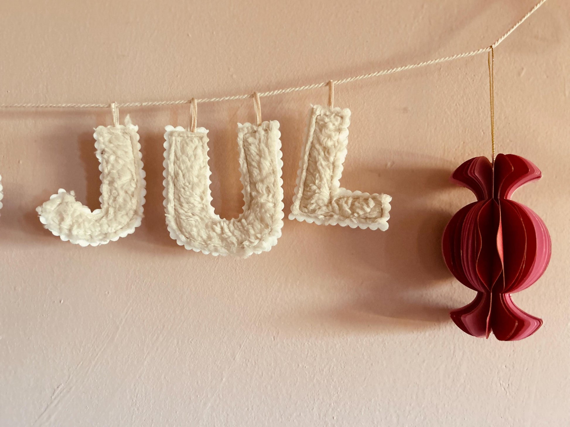 Girlande Weihnachten, Weihnachten skandinavisch, Weihnachtsgirlande, Girlande Teddy, Weihnachtsdeko Teddy, God Jul Girlande, Advent Stoff