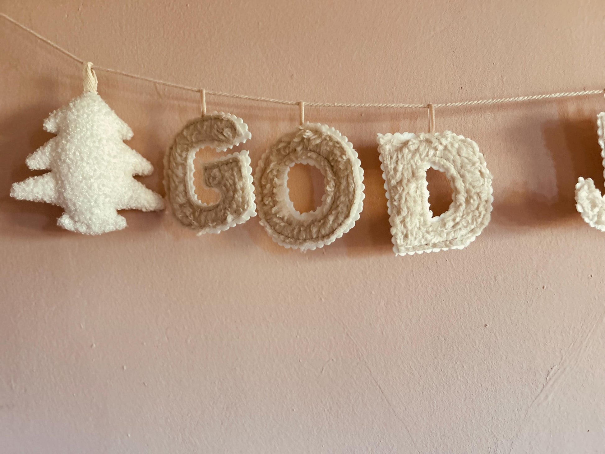 Girlande Weihnachten, Weihnachten skandinavisch, Weihnachtsgirlande, Girlande Teddy, Weihnachtsdeko Teddy, God Jul Girlande, Advent Stoff