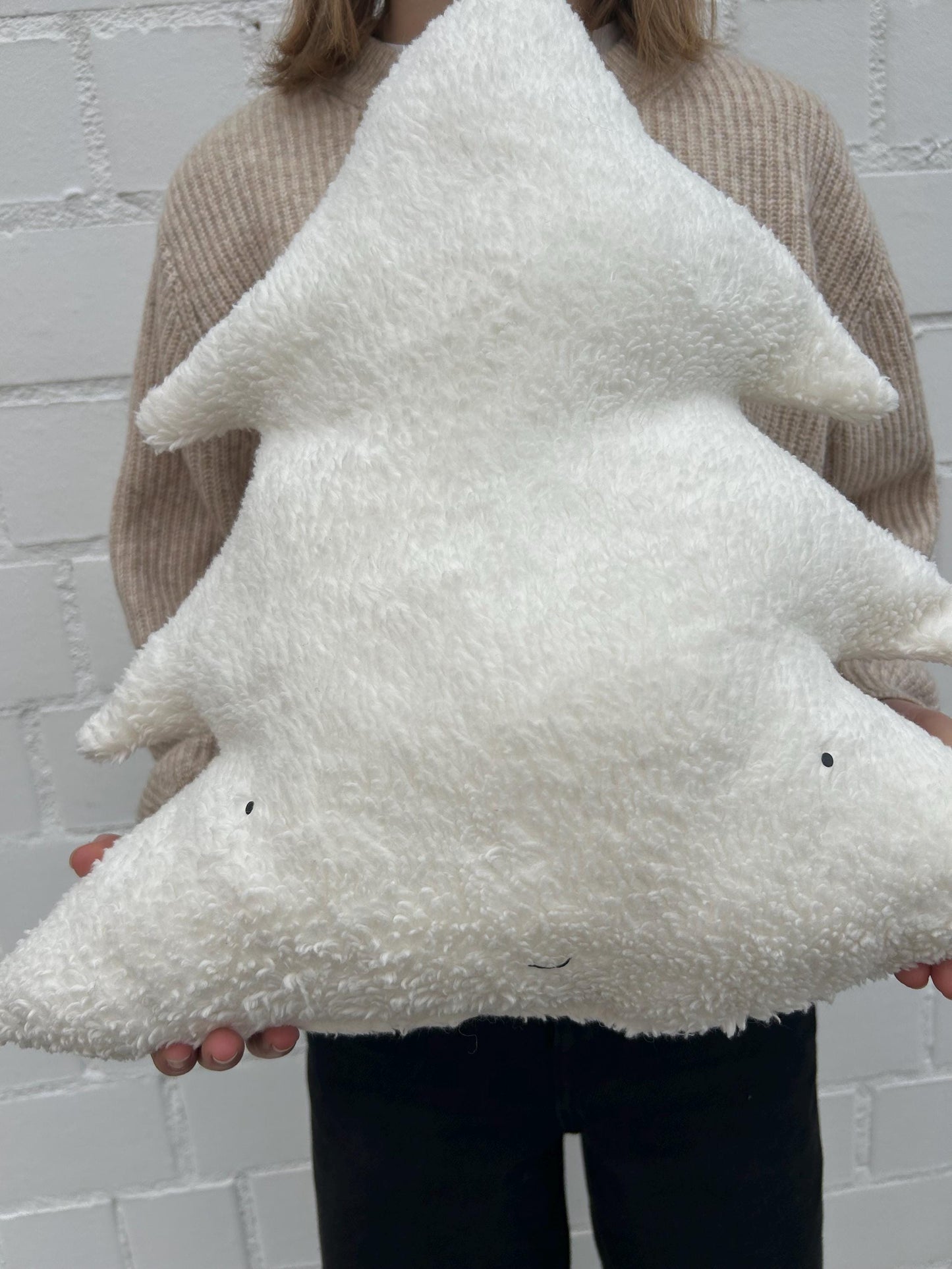 Kissen Tanne, Kissen Teddyfell, Teddyplüsch, Weihnachtskissen, Kissen in Tannenform, Geschenk Weihnachten, Geschenk Kinder, Tannenbaum,xmas