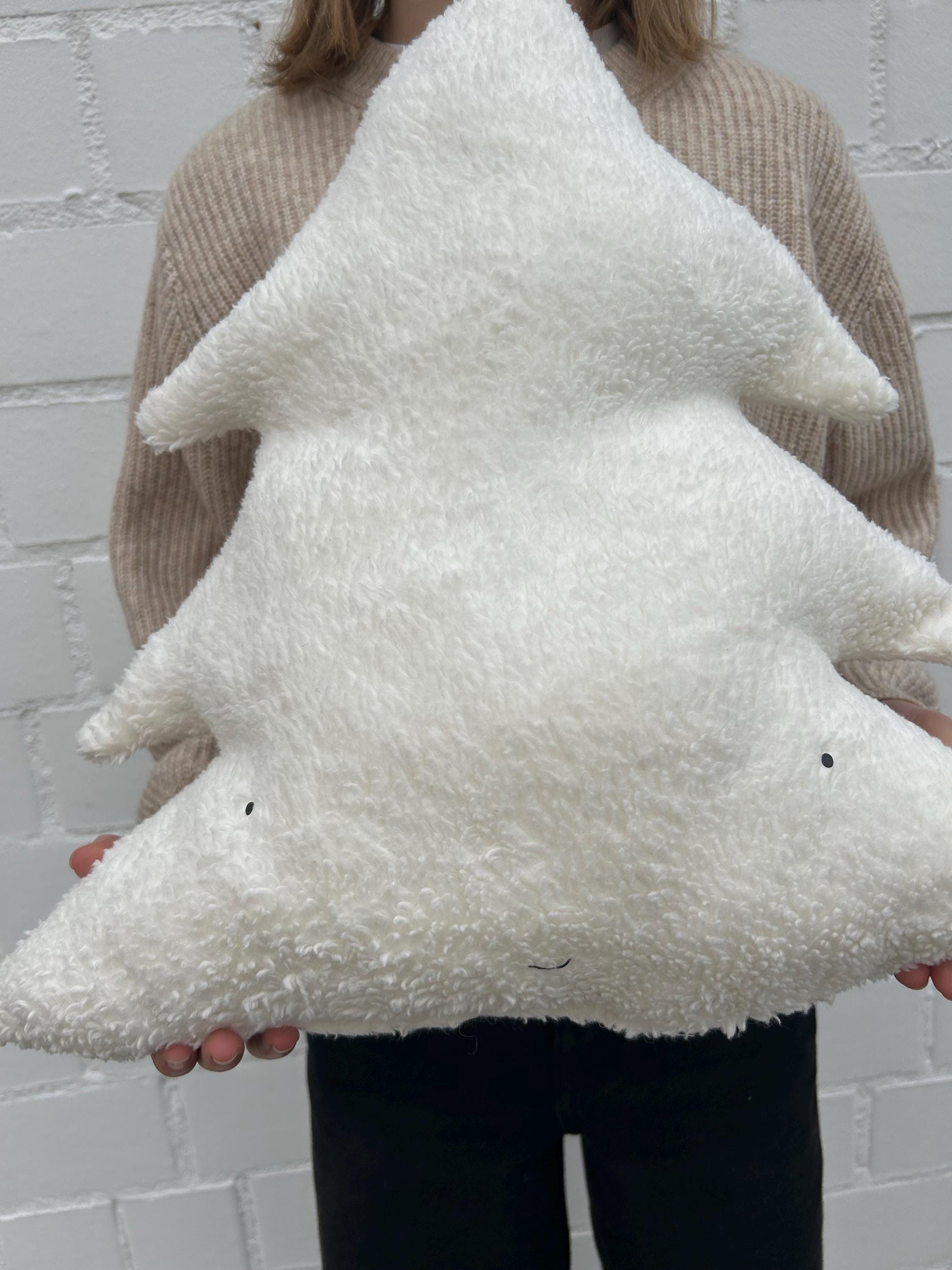 Kissen Tanne, Kissen Teddyfell, Teddyplüsch, Weihnachtskissen, Kissen in Tannenform, Geschenk Weihnachten, Geschenk Kinder, Tannenbaum,xmas