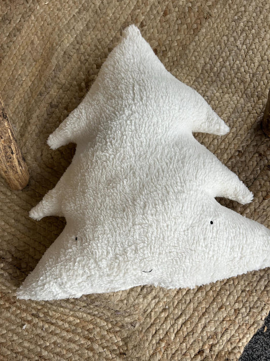 Kissen Tanne, Kissen Teddyfell, Teddyplüsch, Weihnachtskissen, Kissen in Tannenform, Geschenk Weihnachten, Geschenk Kinder, Tannenbaum,xmas