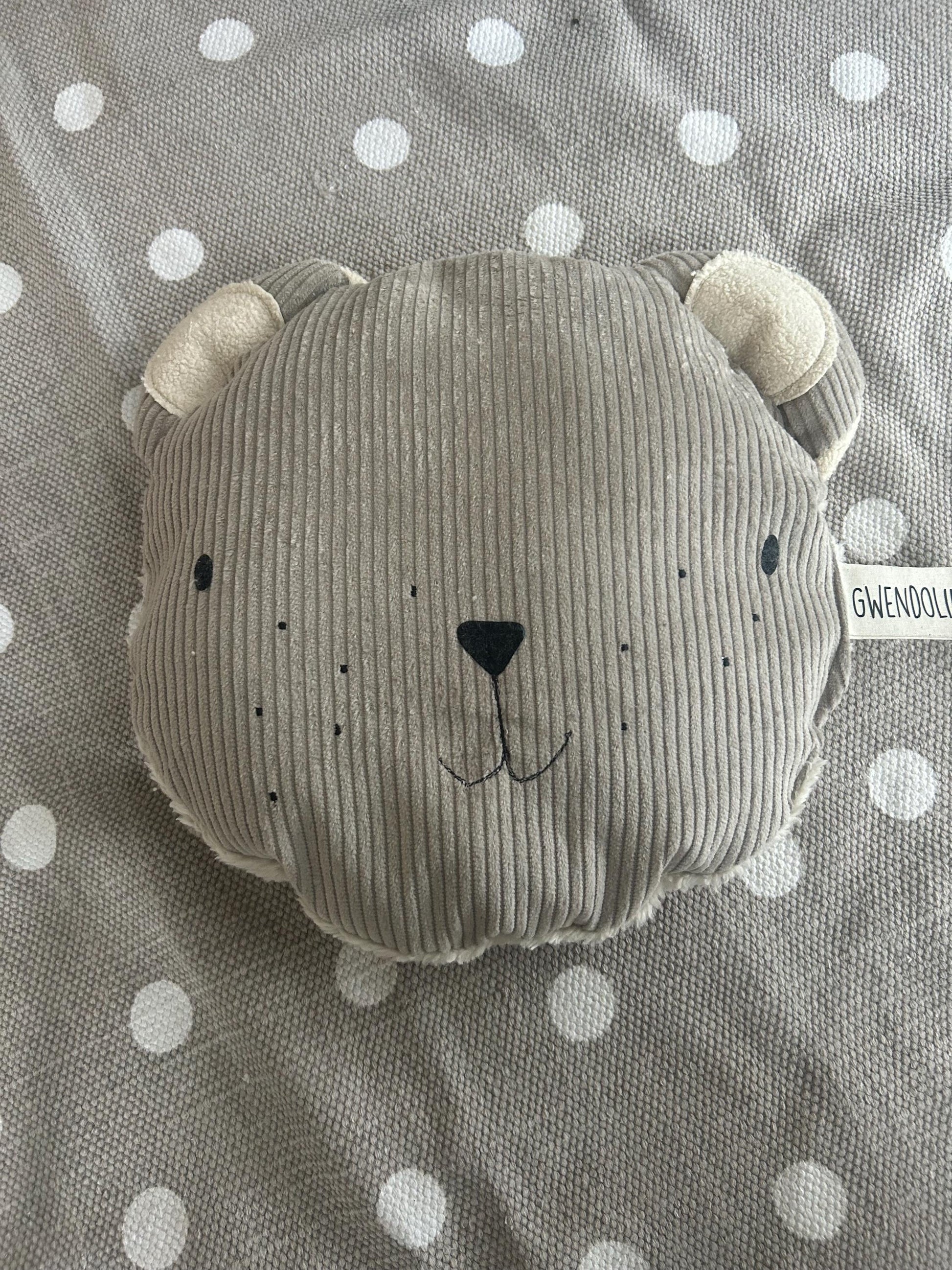 Stuhlkissen,Kissen Bär, Kissen Cord, Geschenk Taufe, Geschenk zur Geburt, Kissen personalisiert, Kissen mit Namen, Geschenk Weihnachten