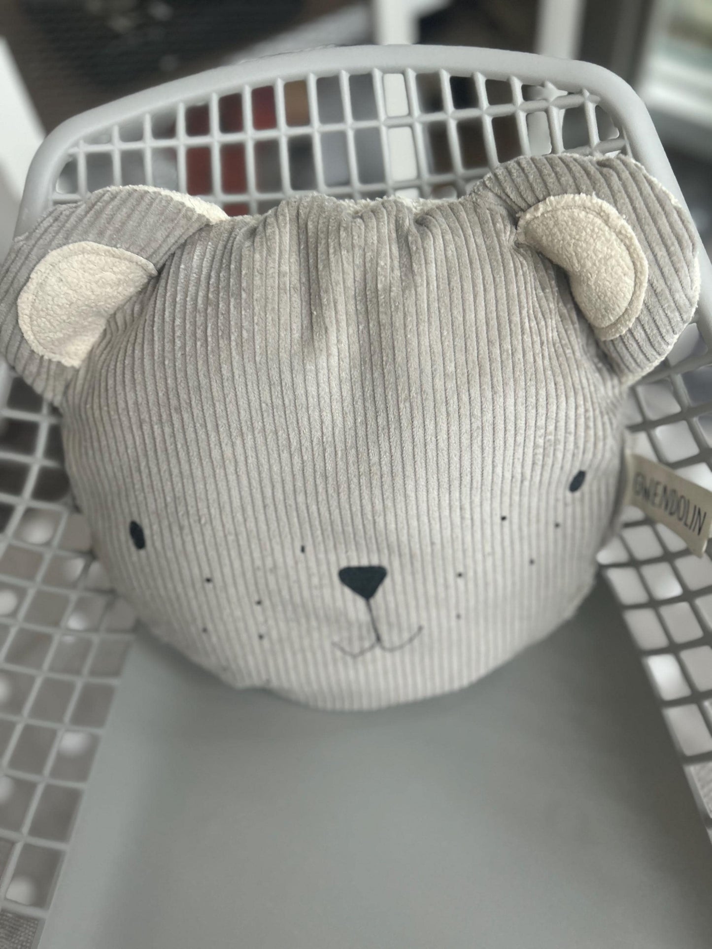 Stuhlkissen,Kissen Bär, Kissen Cord, Geschenk Taufe, Geschenk zur Geburt, Kissen personalisiert, Kissen mit Namen, Geschenk Weihnachten