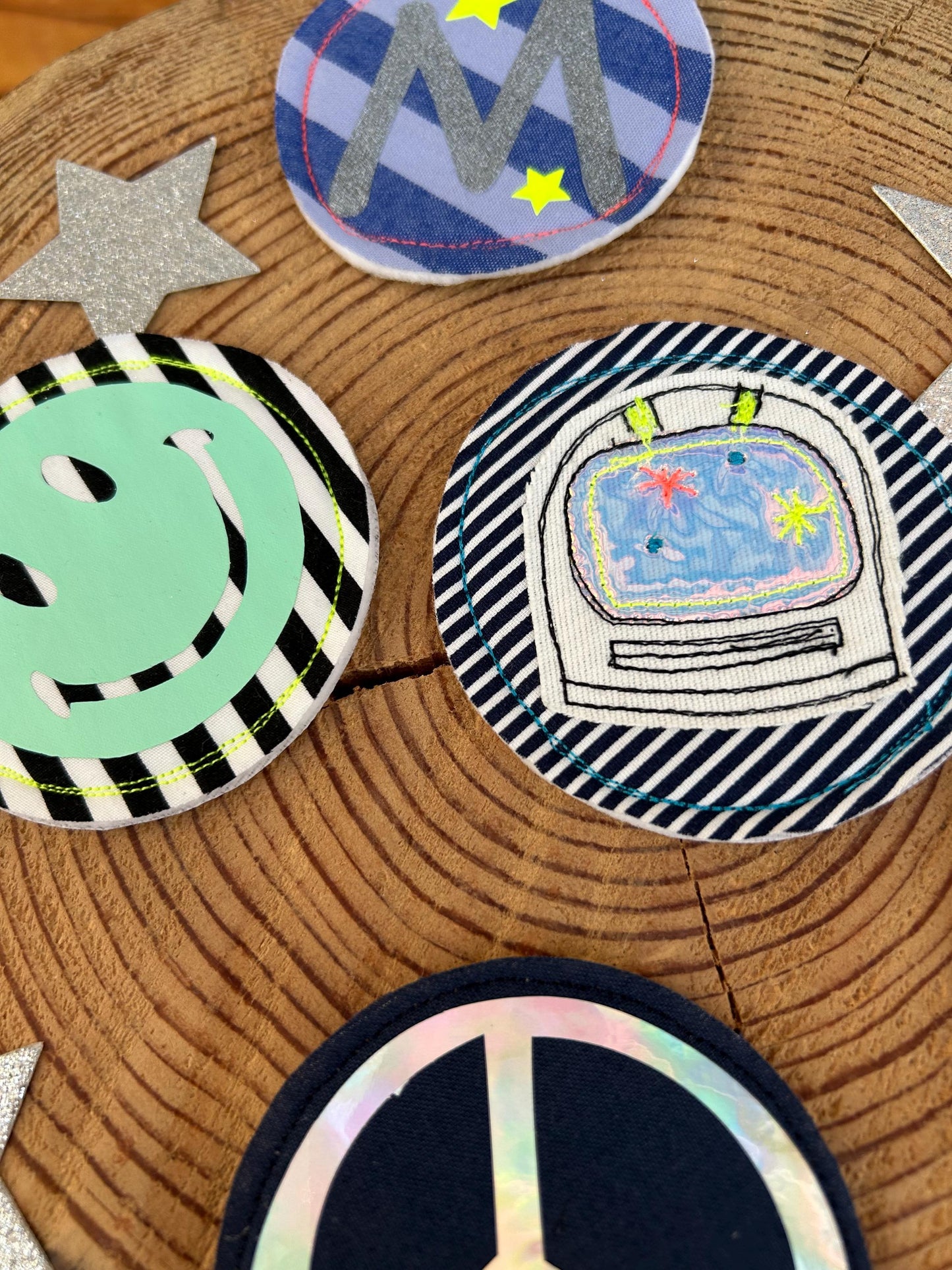 Schulranzen Kletties, Patches Ranzen, Kletties Weltall, Patches Weltraum, Geschenk Schulanfang, Kletties Jungs, Weltraum Patches, neon