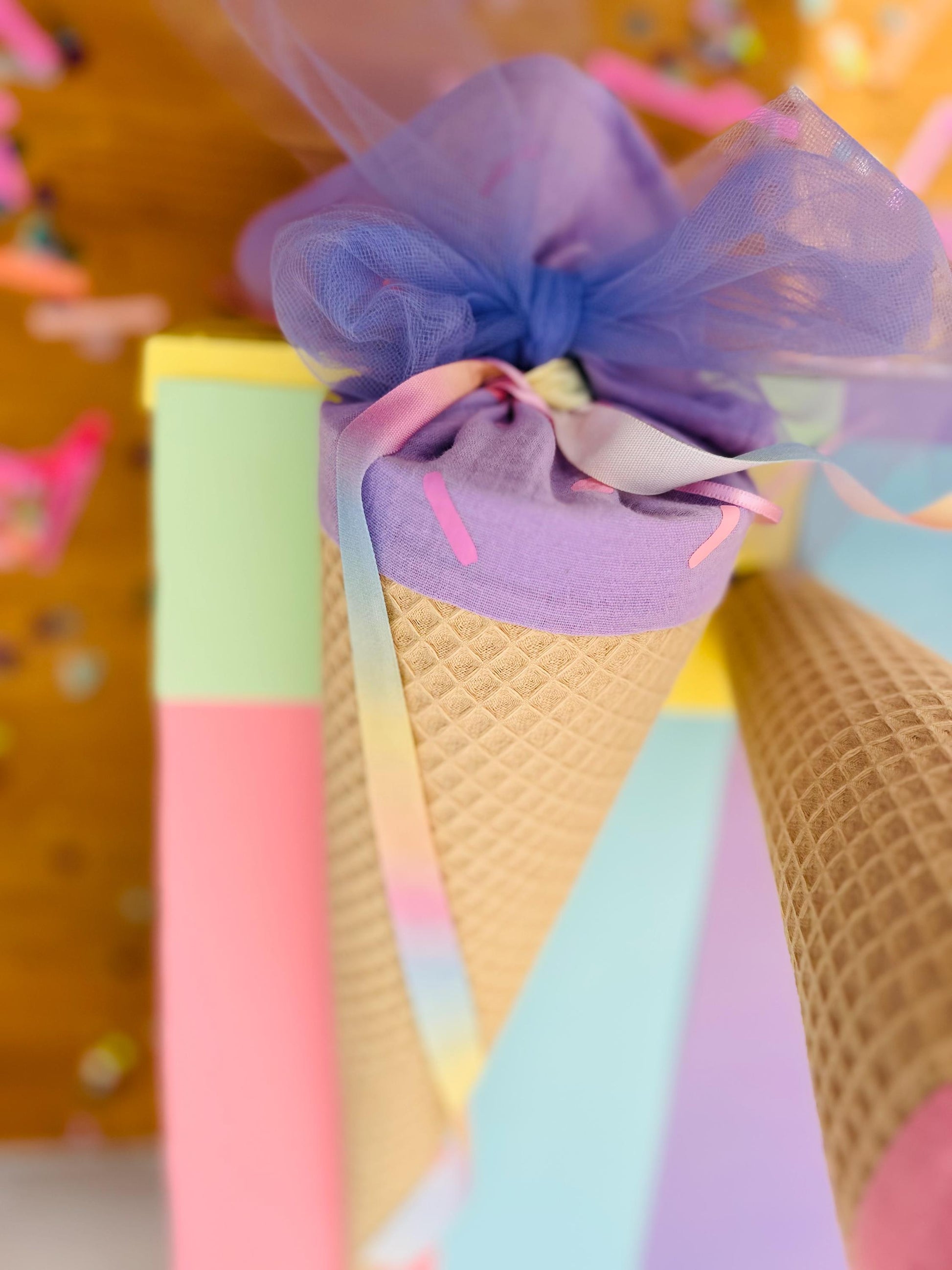 Schultüte Eis Schultüte Stoff Schultüte Mädchen Schultüte Eistüte, Eiswaffel Softeis, Waffeleis, Geschwistertüte, Schultüte personalisiert