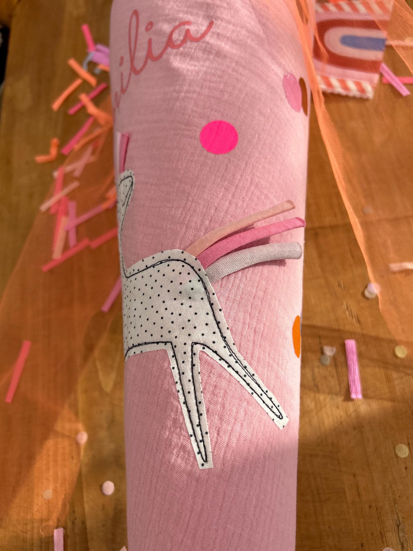Schultüte Musselin, Schultüte Stoff, Schultüte Mädchen,Schultüte Einhorn, Einschulung, Musselinschultüte,Konfetti, Schultüte personalisiert