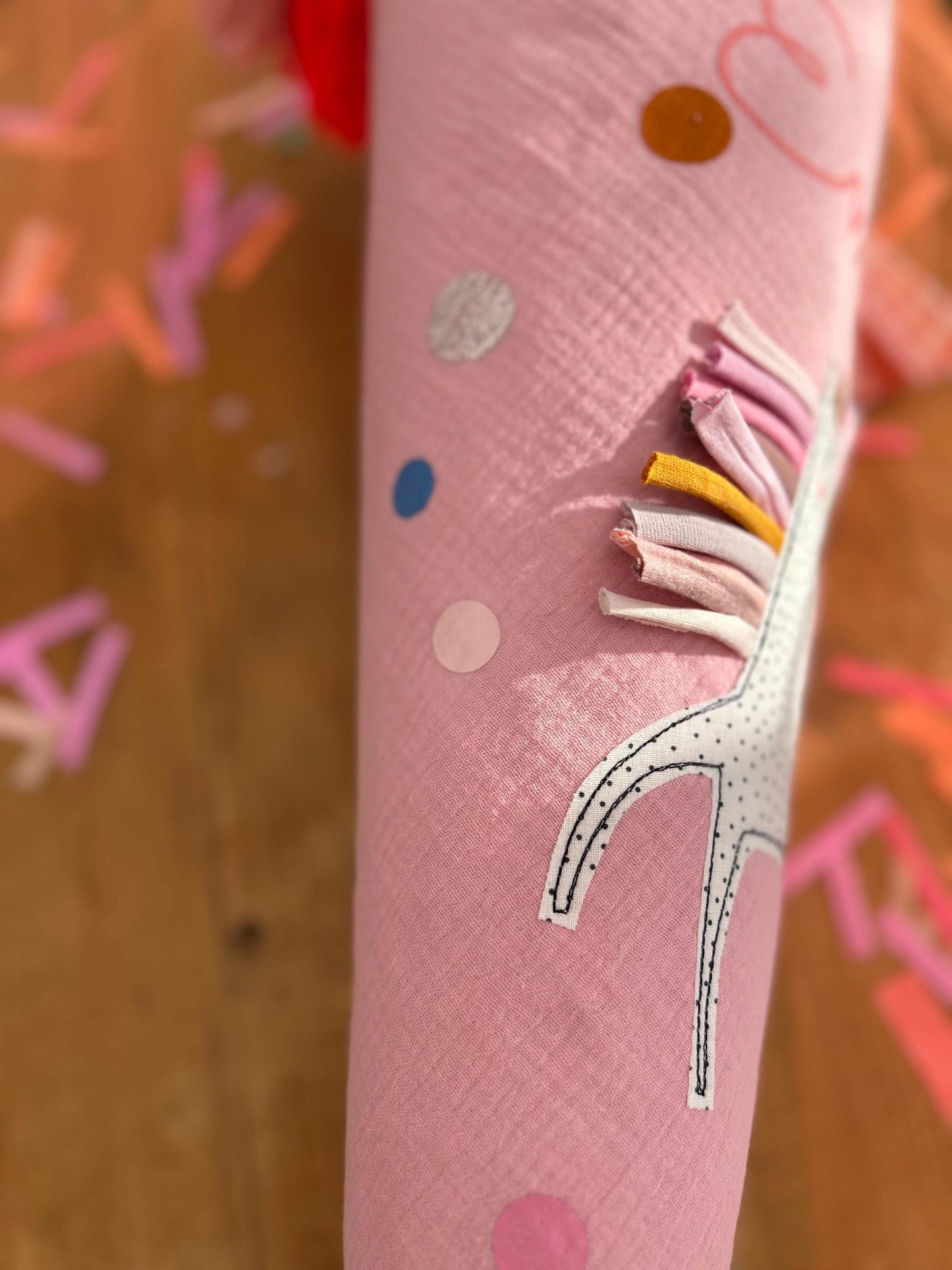 Schultüte Musselin, Schultüte Stoff, Schultüte Mädchen,Schultüte Einhorn, Einschulung, Musselinschultüte,Konfetti, Schultüte personalisiert