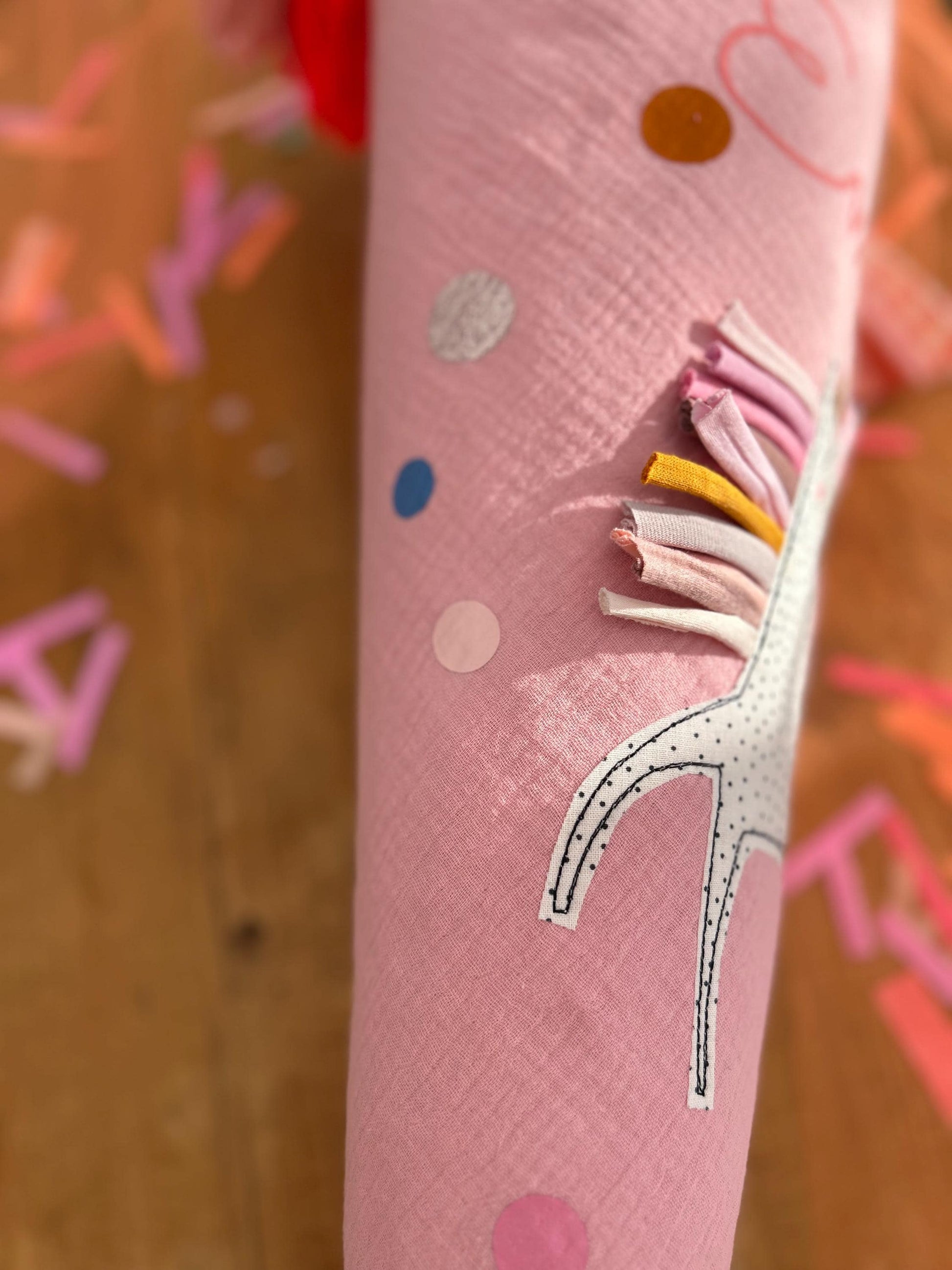 Schultüte Musselin, Schultüte Stoff, Schultüte Mädchen,Schultüte Einhorn, Einschulung, Musselinschultüte,Konfetti, Schultüte personalisiert