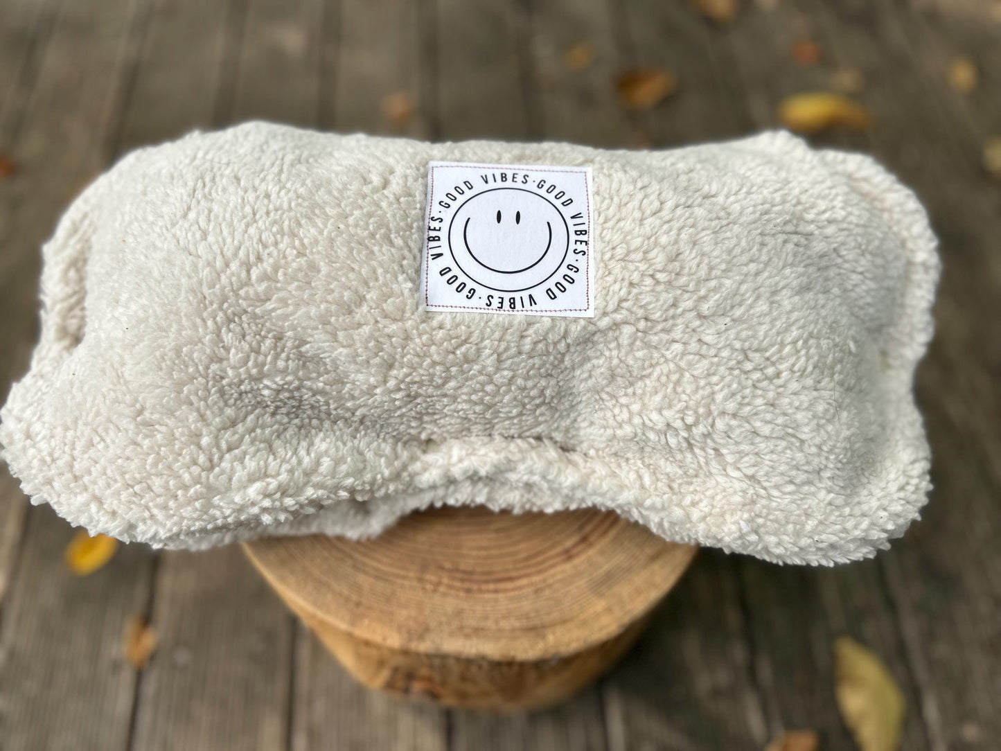 warmer Kinderwagenmuff, Muff Teddyplüsch, Teddyfell Kinderwagen, Geschenk Baby, Winter, Teddyplüsch Handmuff, Smiley, Geschenk individuell