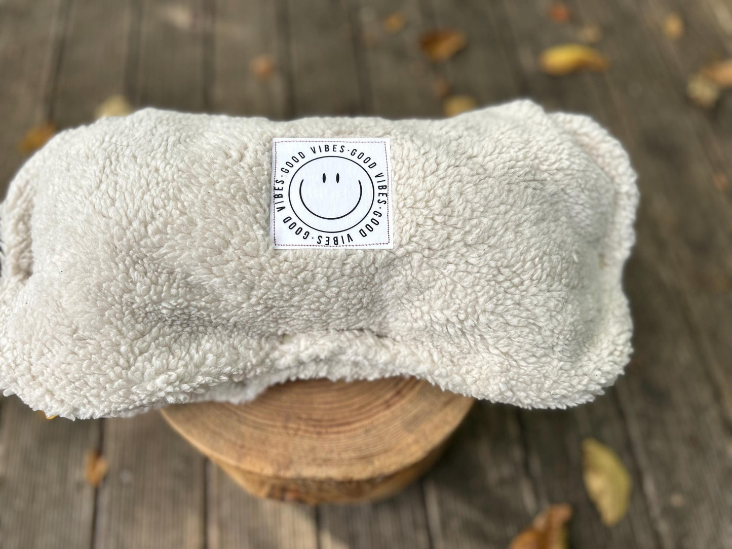 warmer Kinderwagenmuff, Muff Teddyplüsch, Teddyfell Kinderwagen, Geschenk Baby, Winter, Teddyplüsch Handmuff, Smiley, Geschenk individuell