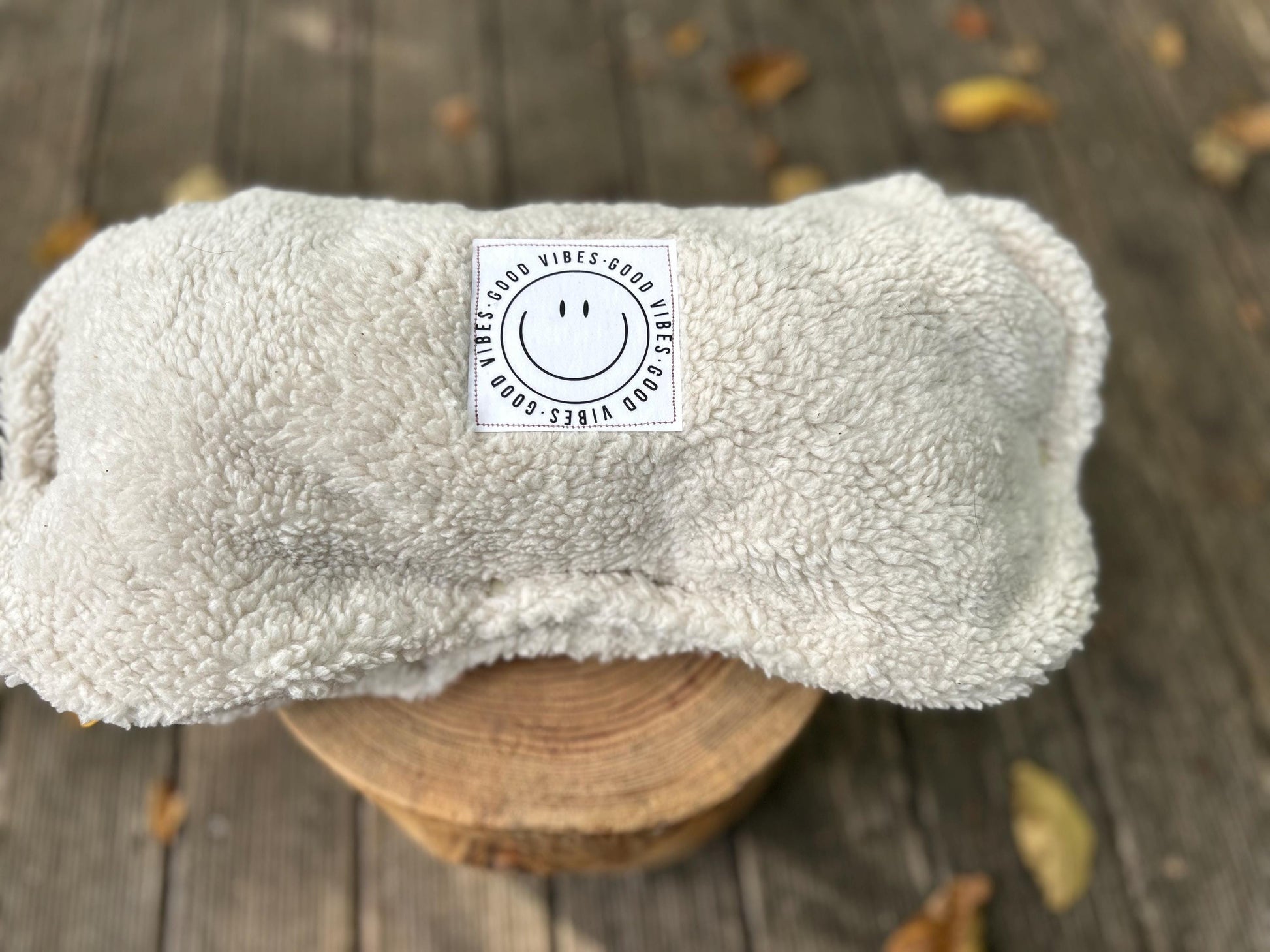 warmer Kinderwagenmuff, Muff Teddyplüsch, Teddyfell Kinderwagen, Geschenk Baby, Winter, Teddyplüsch Handmuff, Smiley, Geschenk individuell