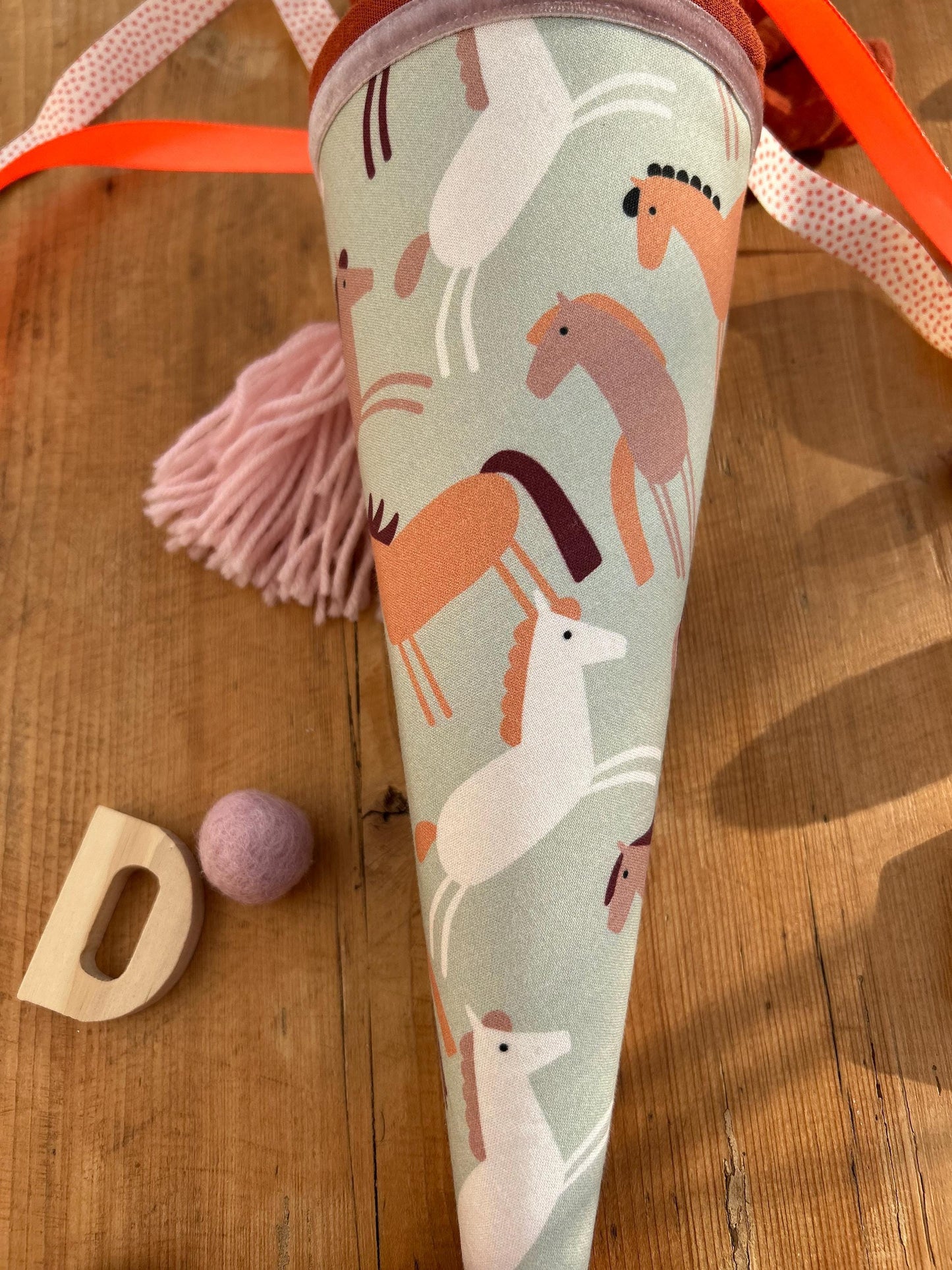 Geschwisterschultüte Pferd, Pony, Zuckertüte Trosttüte Schultüte Stoff Schulanfang Einschulung, Kita Start, Schultüte personalisiert