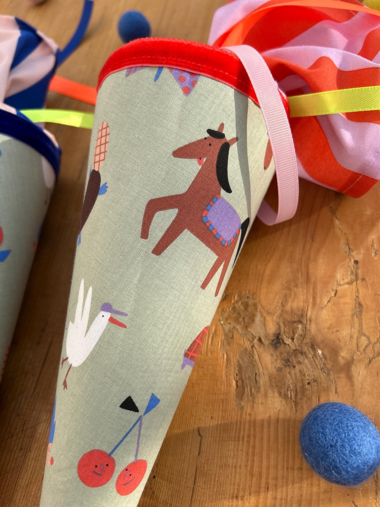 Geschwisterschultüte Pferd, Bär, Zuckertüte Trosttüte Schultüte Stoff Schulanfang Einschulung, Kita Start, Schultüte personalisiert