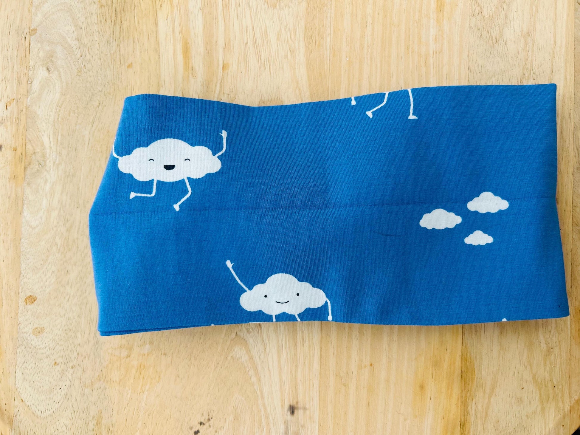 Kinder Stirnband, Haarband, Jersey, Stirnband Frühling, Haarband Knoten, Mädchen Stirnband, Jersey Stirnband blau Jersey Wolken, Bandeau