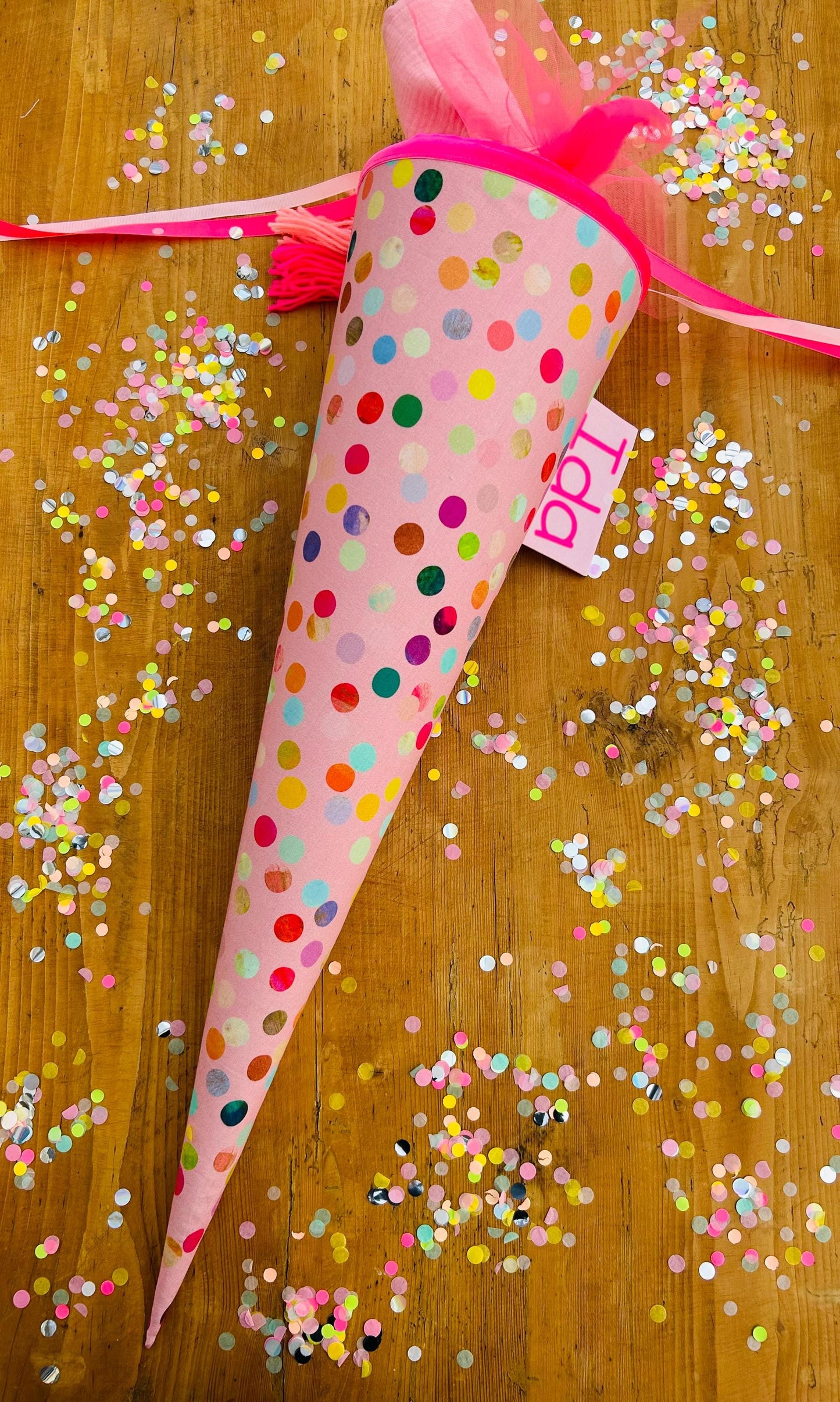 Schultüte Musselin Schultüte Mädchen Schultüte Punkte, Schultüte neon, Schultüte Ergobag, Schultüte Dots, Konfetti, Schultüte personalisiert