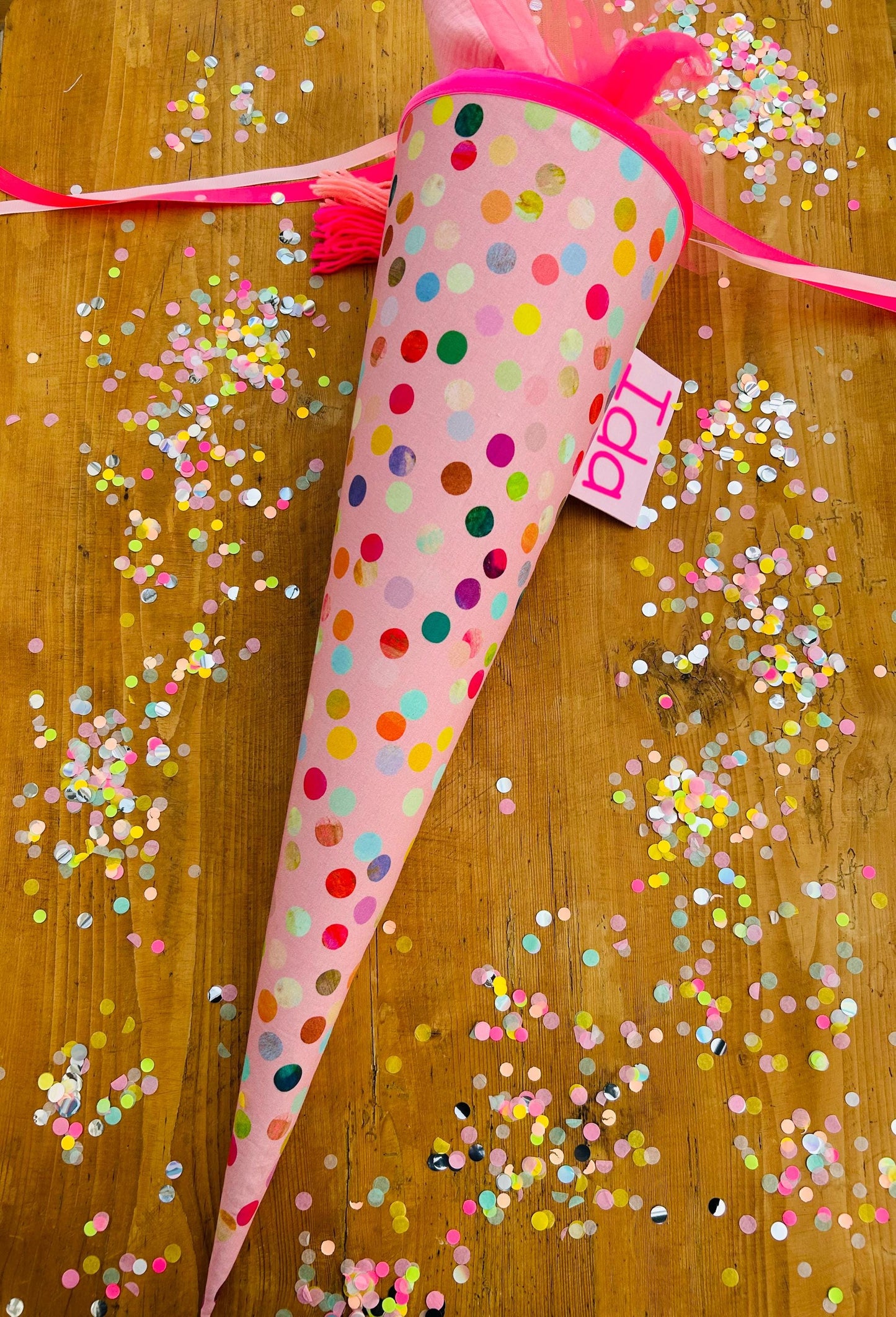 Schultüte Musselin Schultüte Mädchen Schultüte Punkte, Schultüte neon, Schultüte Ergobag, Schultüte Dots, Konfetti, Schultüte personalisiert
