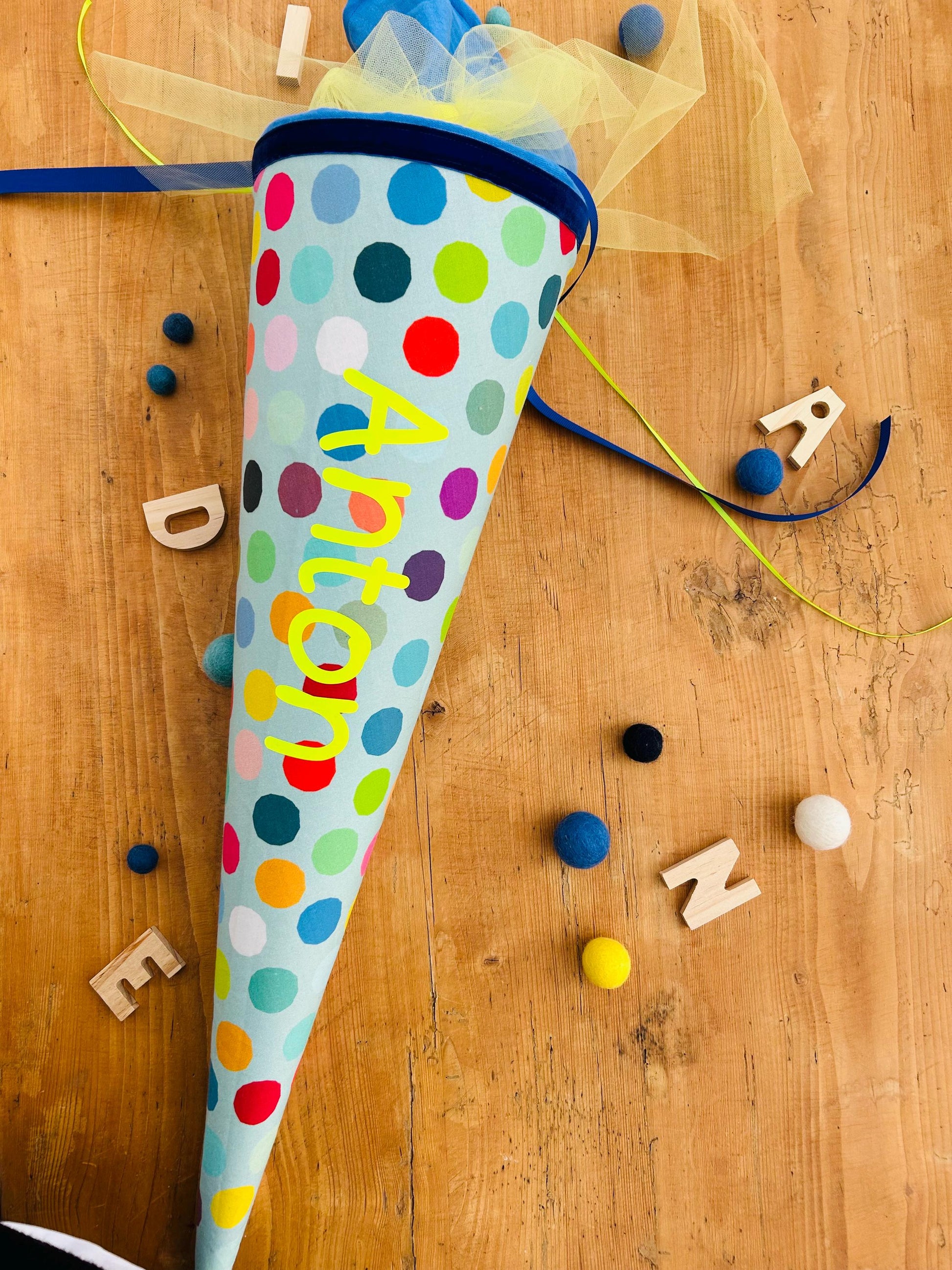 Schultüte Musselin Schultüte Mädchen Schultüte Punkte, Schultüte neon, Schultüte Ergobag, Schultüte Dots, Konfetti, Schultüte personalisiert