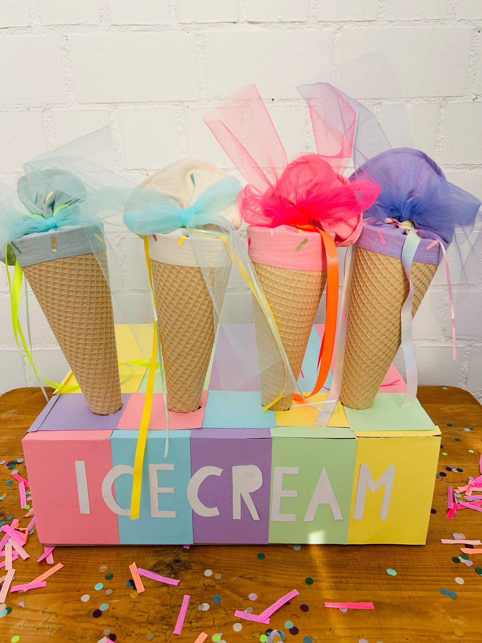 Schultüte Eis Schultüte Stoff Schultüte Mädchen Schultüte Eistüte, Eiswaffel Softeis, Waffeleis, Geschwistertüte, Schultüte personalisiert