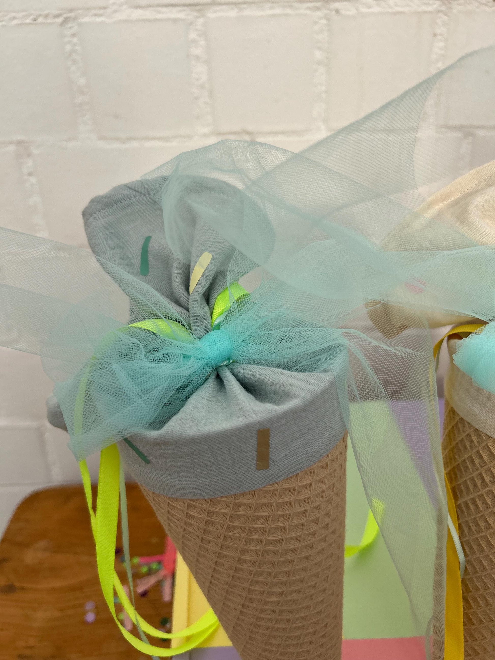 Schultüte Eis Schultüte Stoff Schultüte Mädchen Schultüte Eistüte, Eiswaffel Softeis, Waffeleis, Geschwistertüte, Schultüte personalisiert