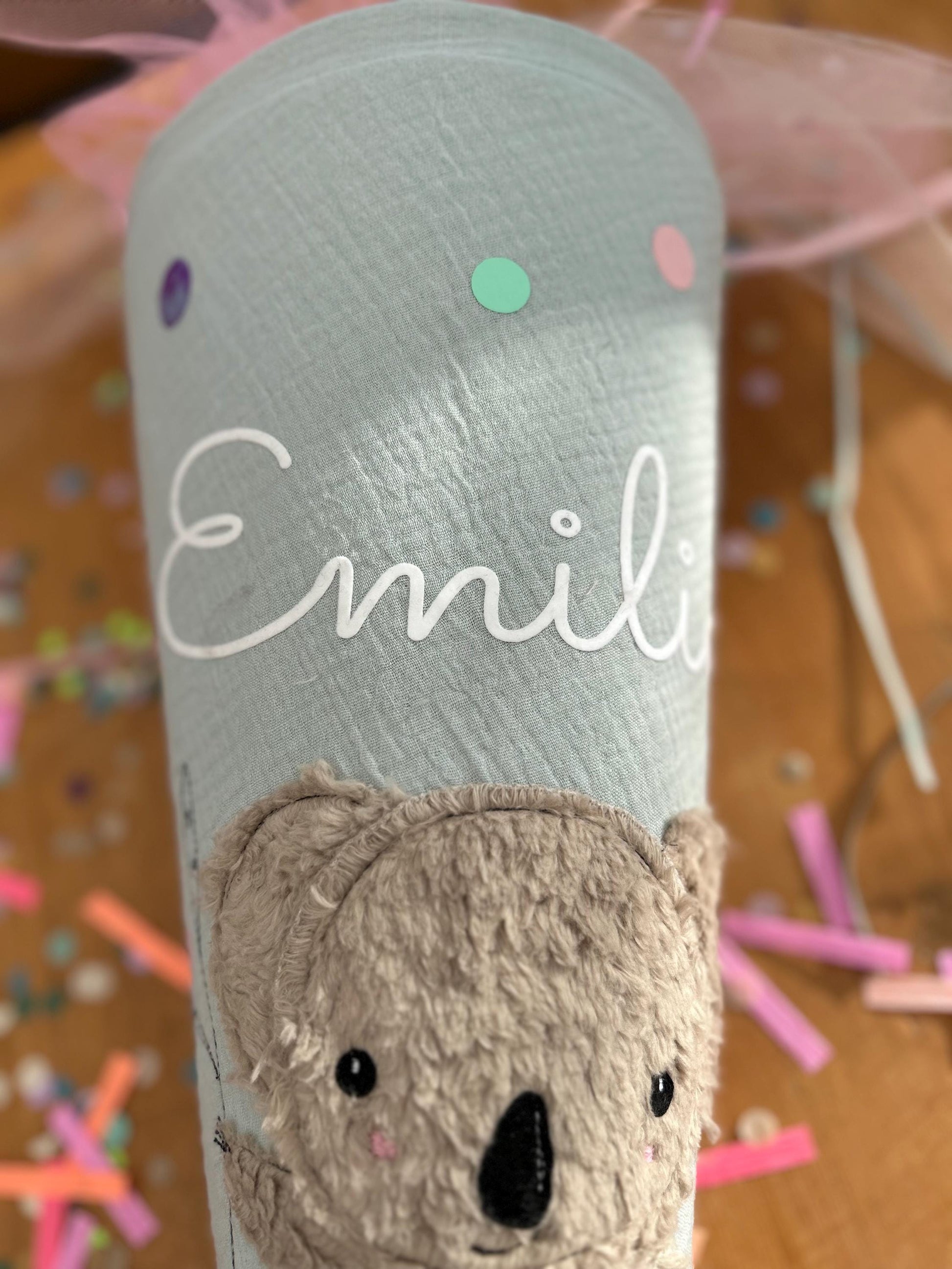 wenige verfügbar! Schultüte Musselin Schultüte Stoff Schulanfang Schultüte Mädchen Schultüte Koala Einschulung, Schultüte personalisiert