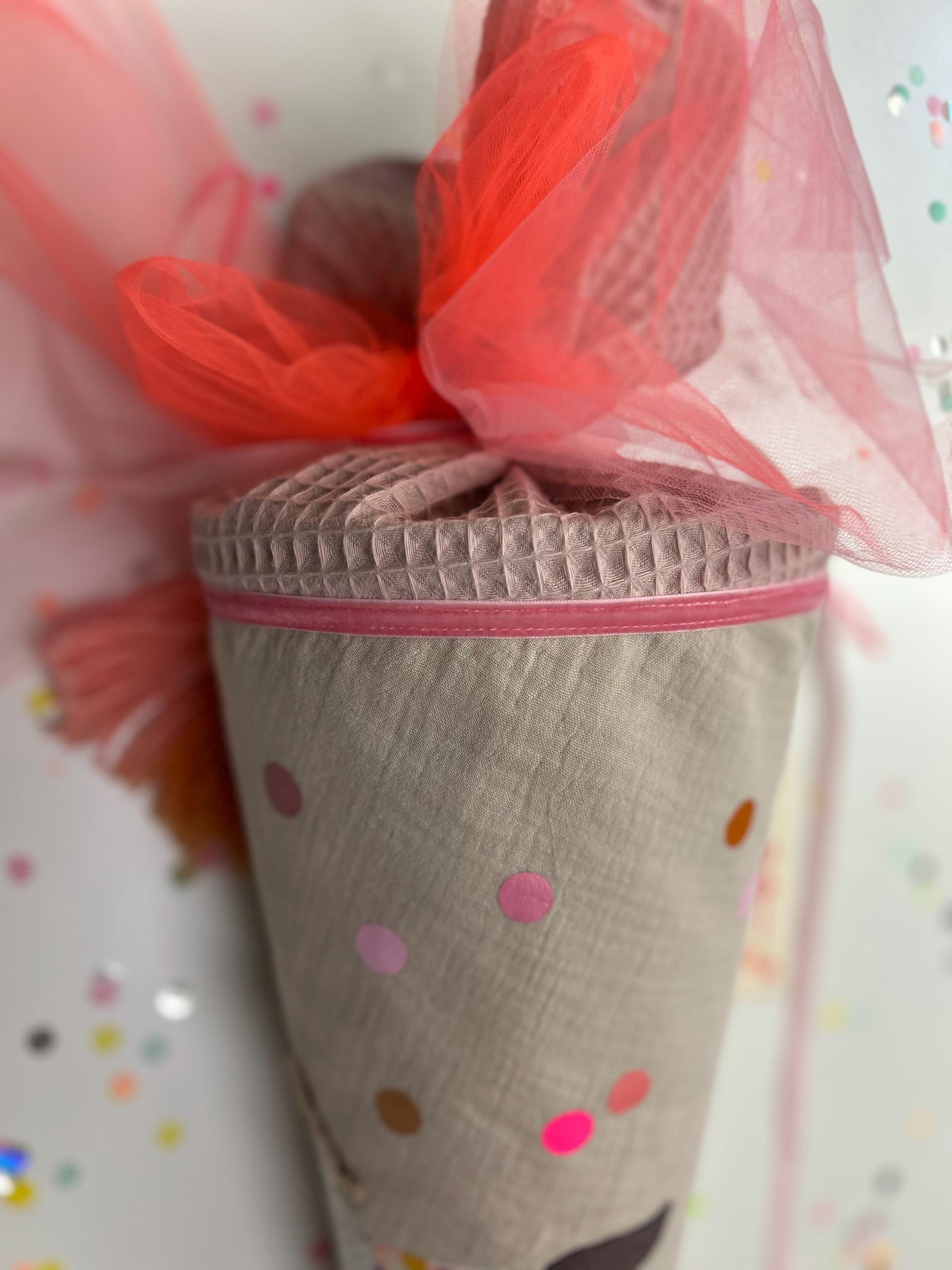 Schultüte Pferd, Pferdeschultüte Mädchen, Schultüte Musselin, Schultüte beige, Schultüte personalisiert, Einschulung, Schulanfang, Pferd