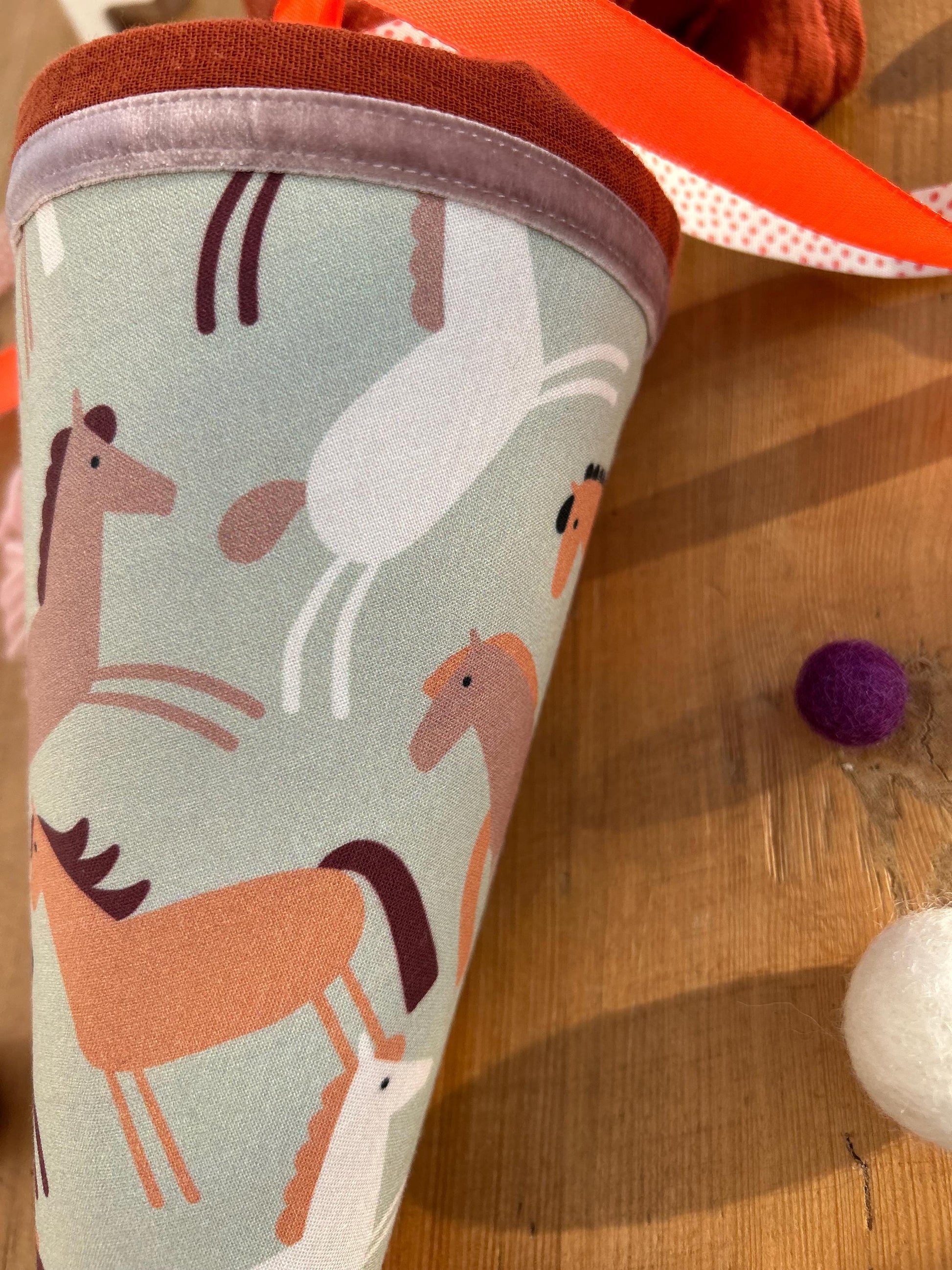 Geschwisterschultüte Pferd, Pony, Zuckertüte Trosttüte Schultüte Stoff Schulanfang Einschulung, Kita Start, Schultüte personalisiert