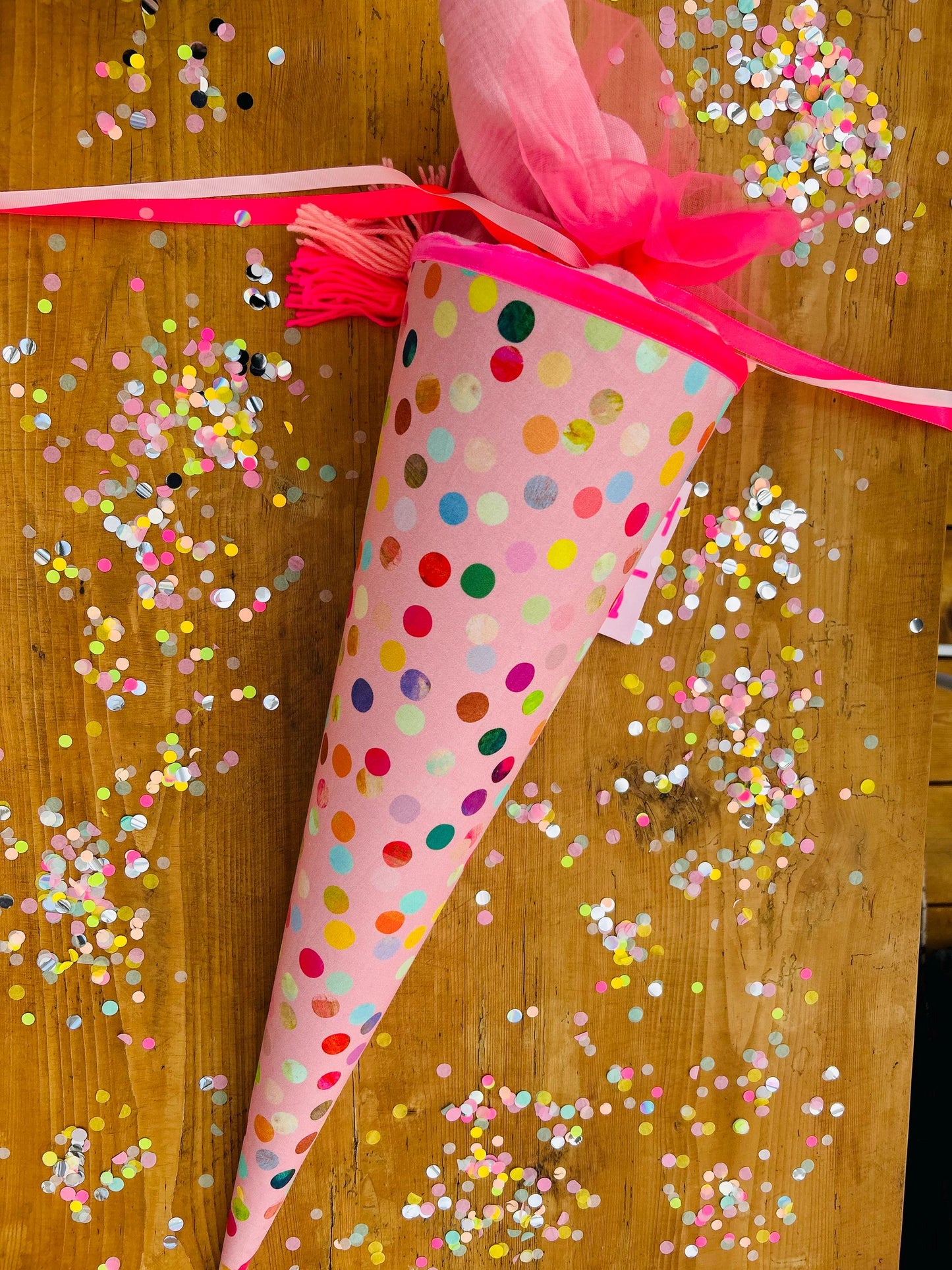 Schultüte Musselin Schultüte Mädchen Schultüte Punkte, Schultüte neon, Schultüte Ergobag, Schultüte Dots, Konfetti, Schultüte personalisiert
