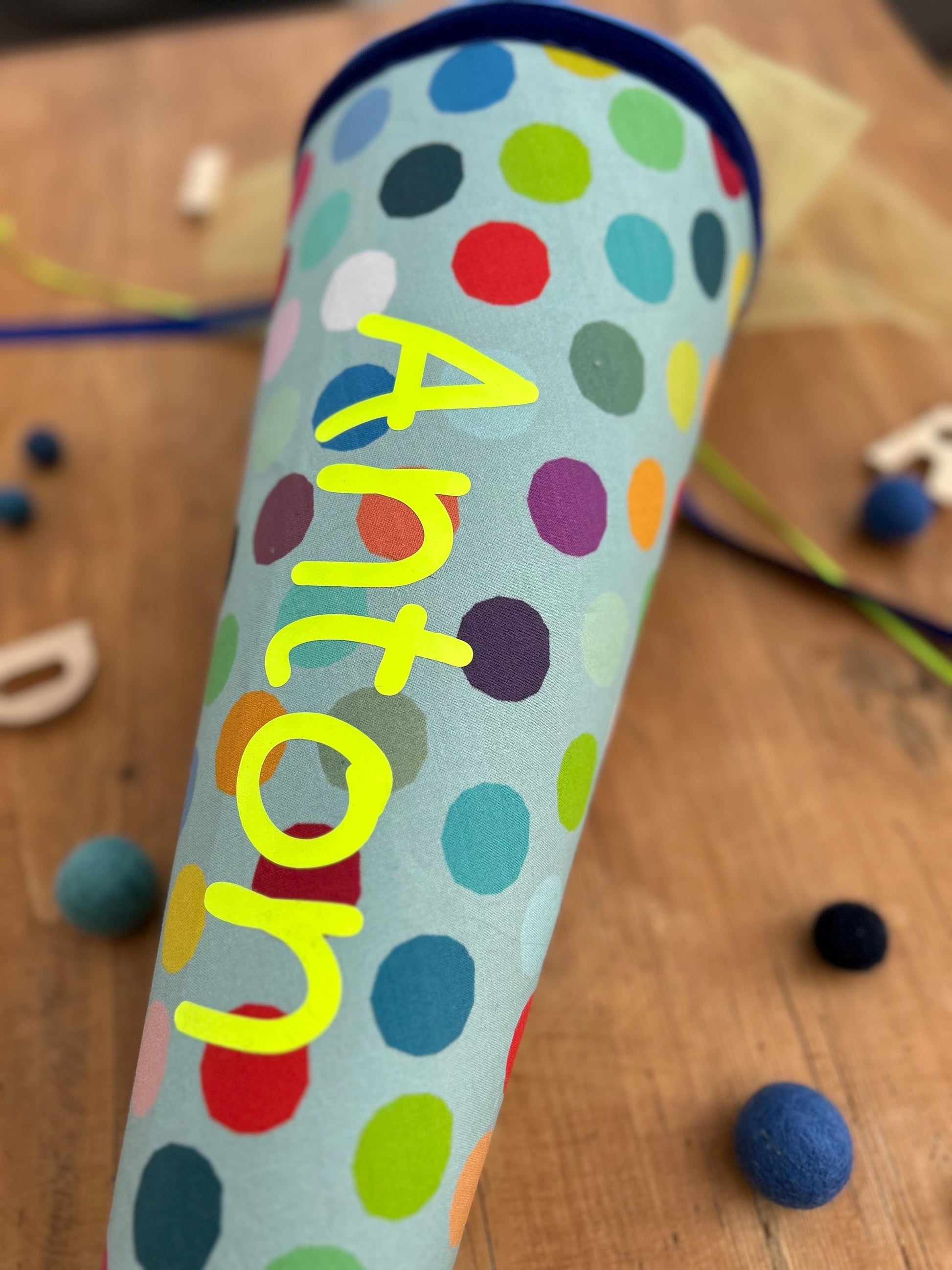 Schultüte Musselin Schultüte Mädchen Schultüte Punkte, Schultüte neon, Schultüte Ergobag, Schultüte Dots, Konfetti, Schultüte personalisiert