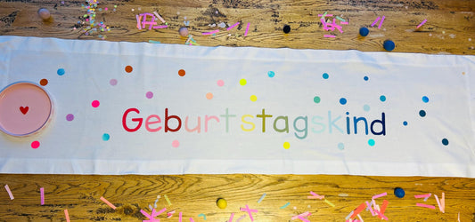 Tischläufer Tischdecke Partydeko Geburtstag Deko Kindergeburtstag Geburtstagskind Kindergeburtstag Happy Birthday Konfetti, neon,Regenbogen