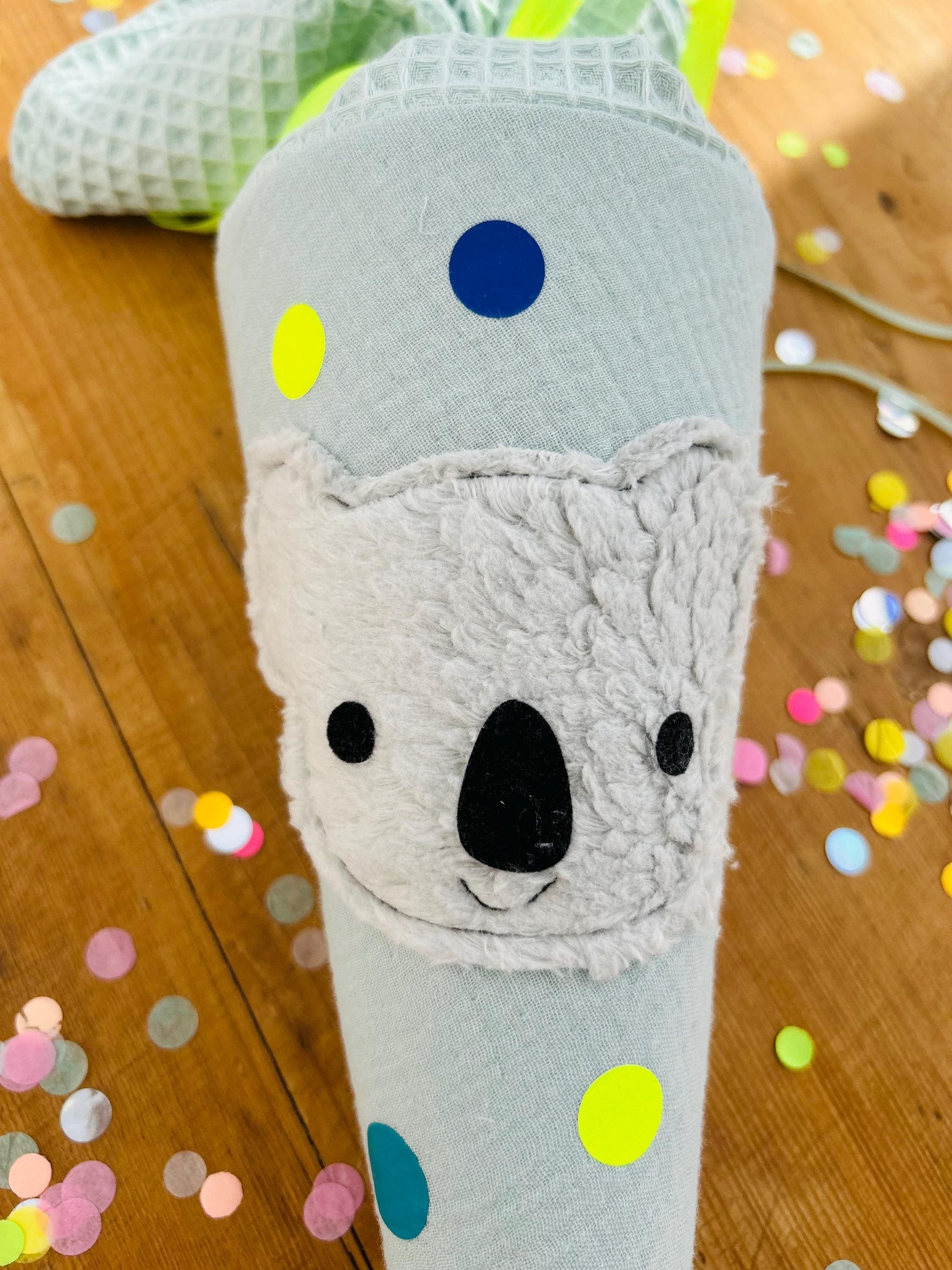 Schultüte Koala, Geschwisterschultüte Koala, Zuckertüte Trosttüte Schulanfang Einschulung, Kita Start, Schultüte personalisiert, neon, mint