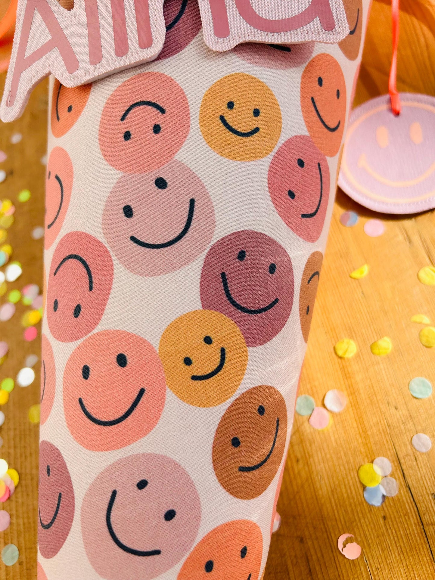 Smiley Schultüte Musselin Schultüte Mädchen Schultüte Smileys, Schultüte Tüll, Schultüte Ergobag, Konfetti, Schultüte personalisiert