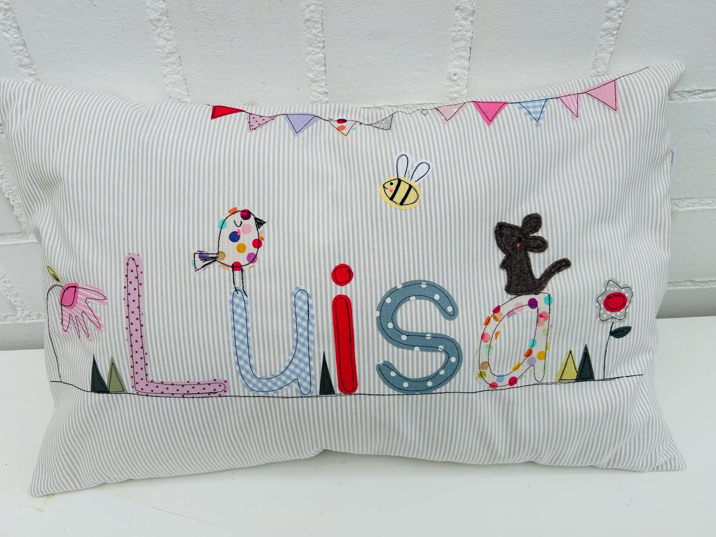 Kissen mit Namen, Kinderkissen personalisiert, Kissen mit Wunschtext, Geschenk zur Geburt, Kuschelkissen mit Namen, Kissen mit Namen, rosa