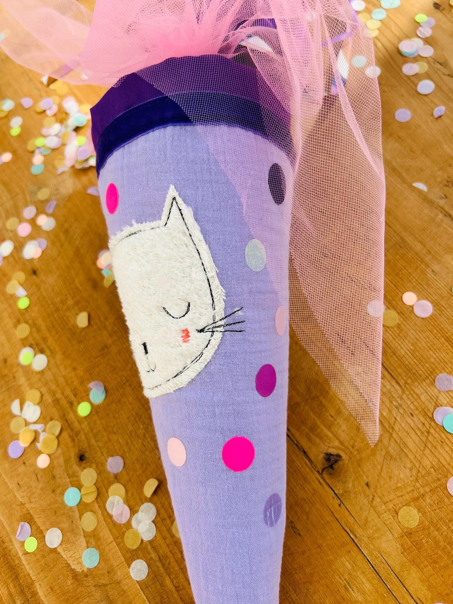 Schultüte Katze, Geschwisterschultüte Katze, Zuckertüte Trosttüte Schulanfang Einschulung, Kita Start, Schultüte personalisiert, neon