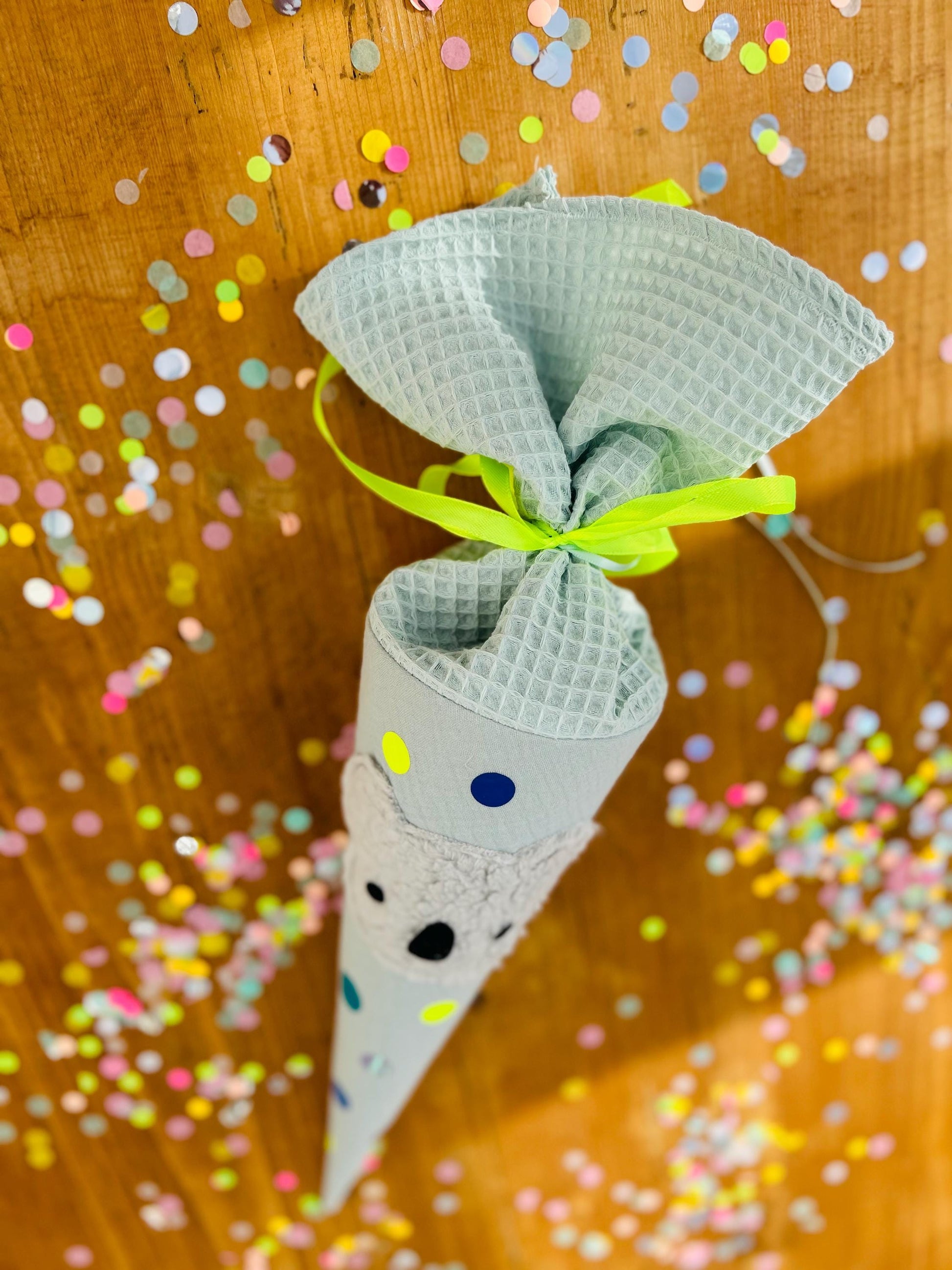 Schultüte Koala, Geschwisterschultüte Koala, Zuckertüte Trosttüte Schulanfang Einschulung, Kita Start, Schultüte personalisiert, neon, mint
