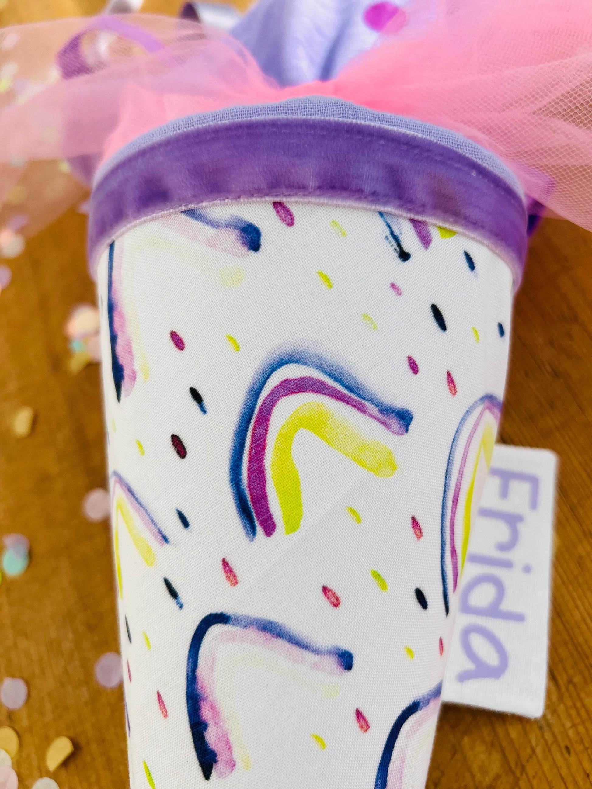Schultüte Regenbogen, Geschwisterschultüte, Zuckertüte, Trosttüte Schulanfang Einschulung, Kita Start, Schultüte personalisiert, neon