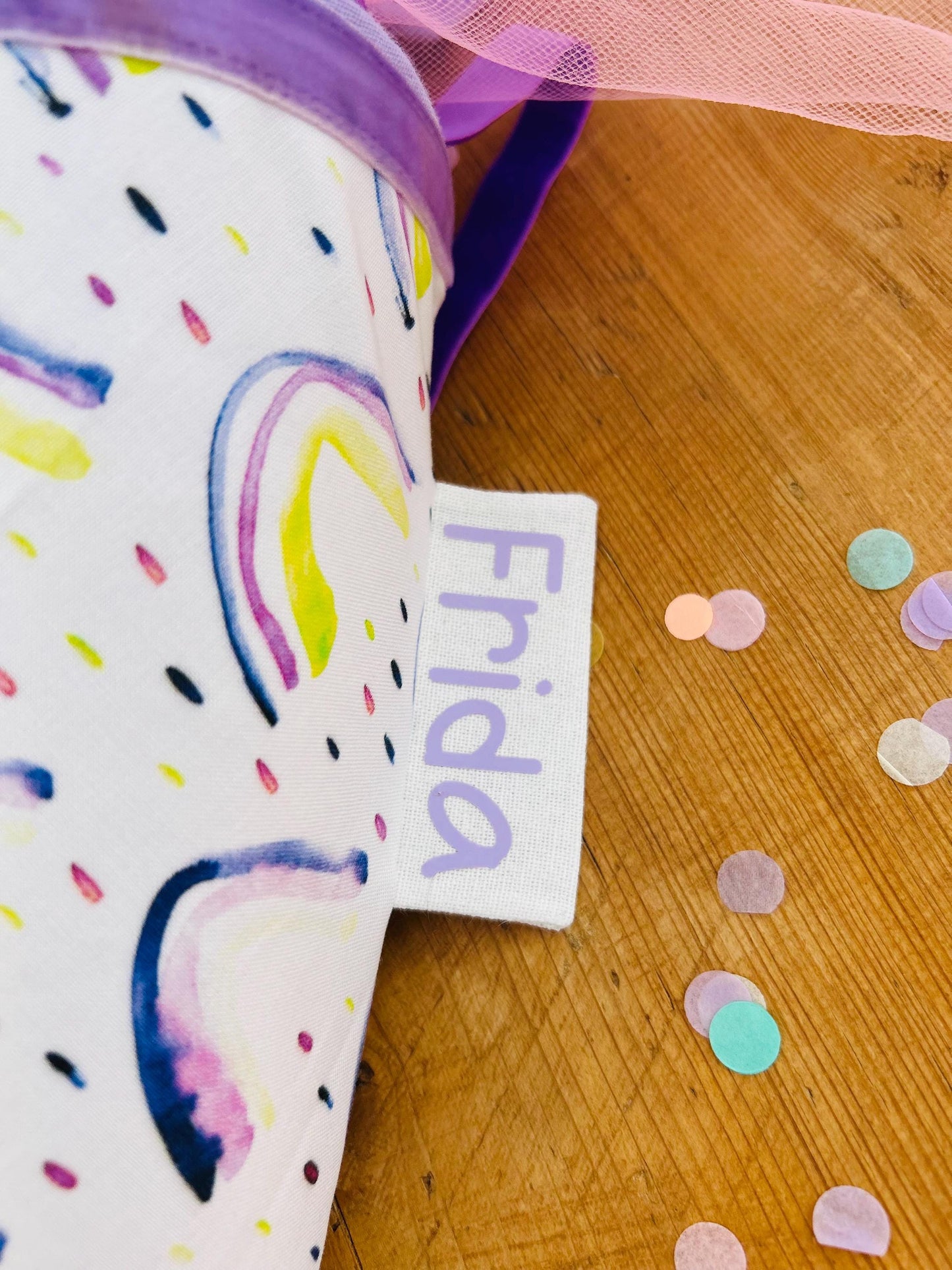 Schultüte Regenbogen, Geschwisterschultüte, Zuckertüte, Trosttüte Schulanfang Einschulung, Kita Start, Schultüte personalisiert, neon