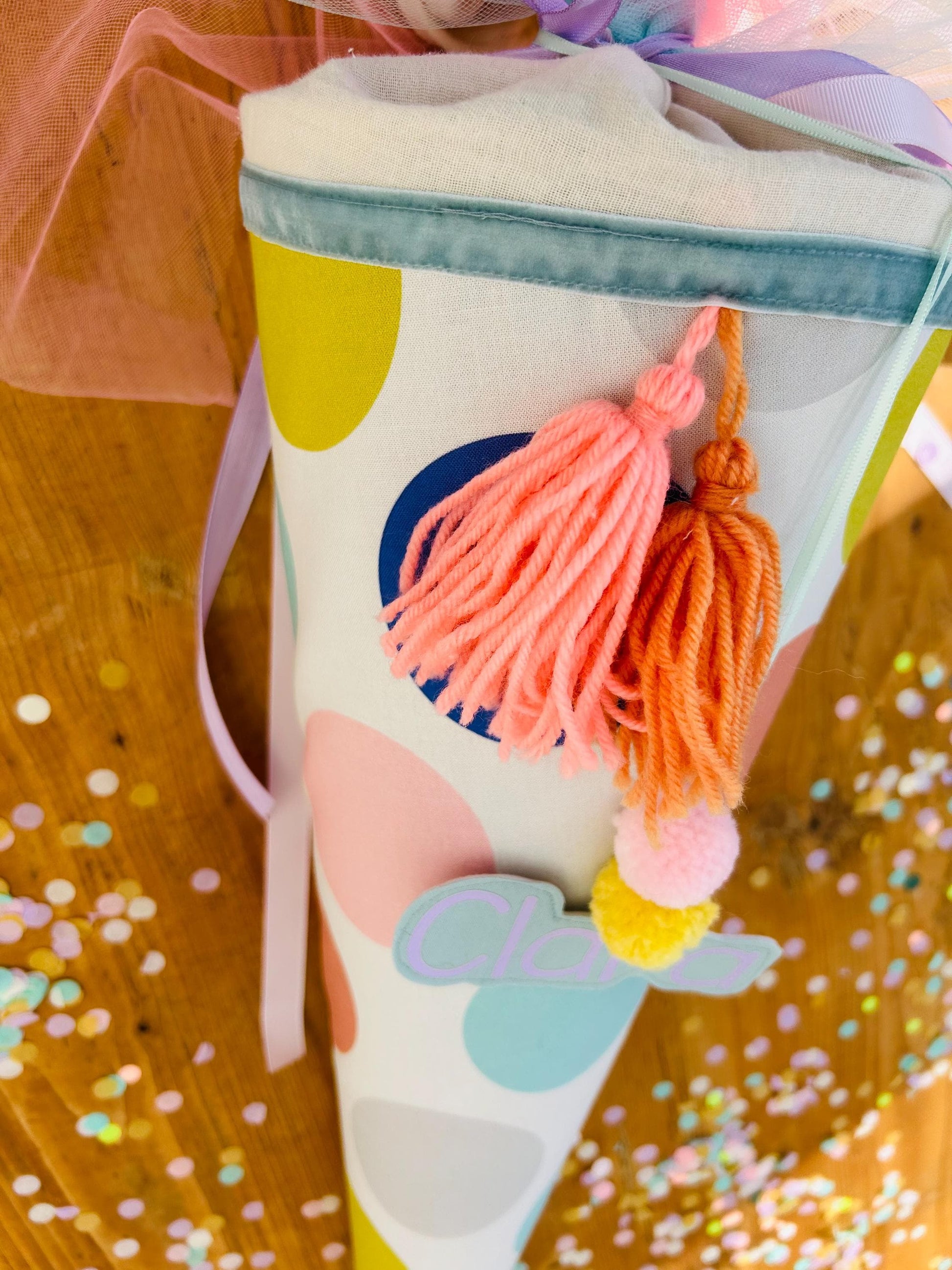 Schultüte Musselin Schultüte Mädchen Schultüte Punkte, Schultüte Tüll, Schultüte Ergobag, Schultüte Dots, Konfetti, Schultüte personalisiert