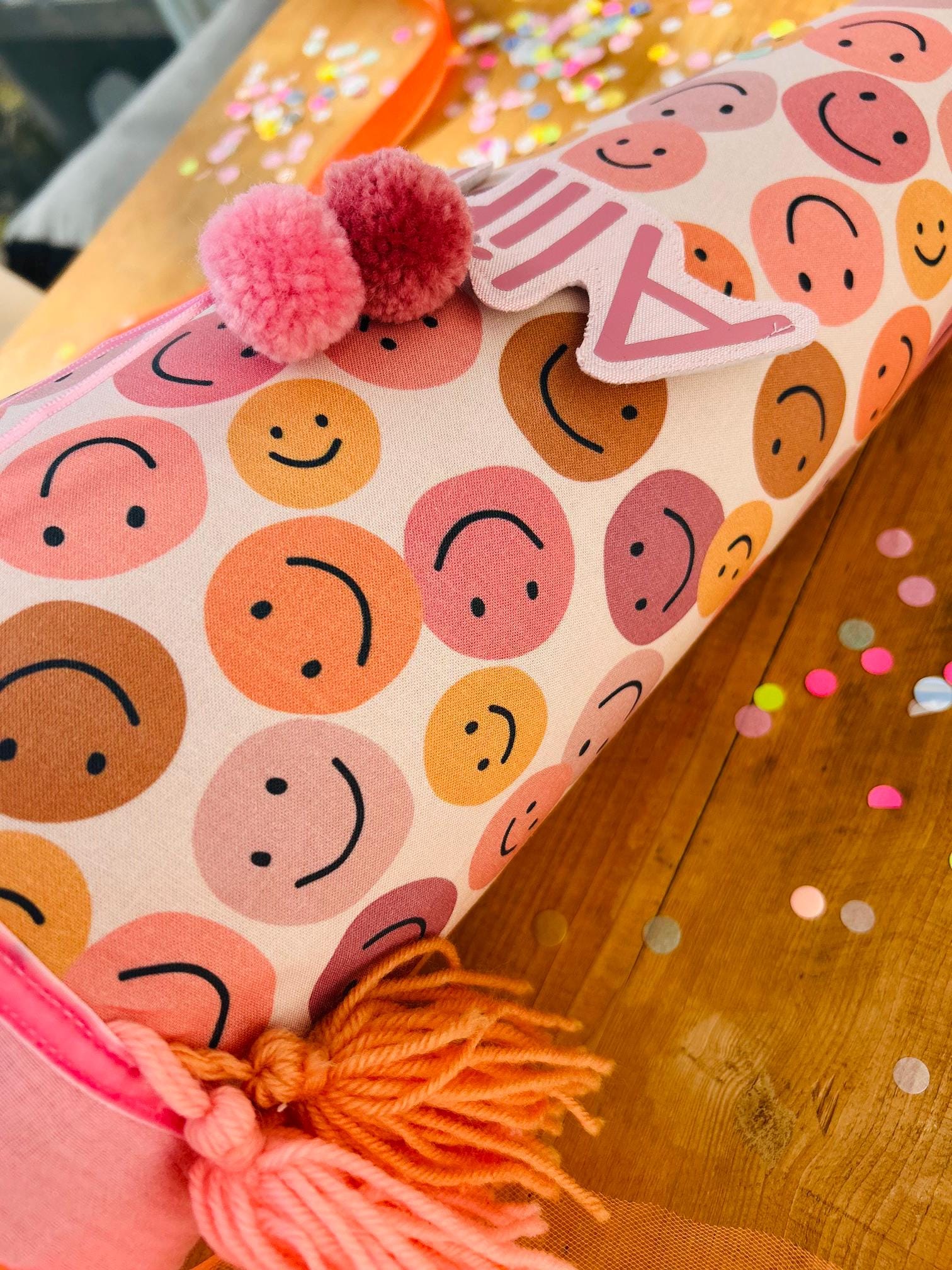 Smiley Schultüte Musselin Schultüte Mädchen Schultüte Smileys, Schultüte Tüll, Schultüte Ergobag, Konfetti, Schultüte personalisiert