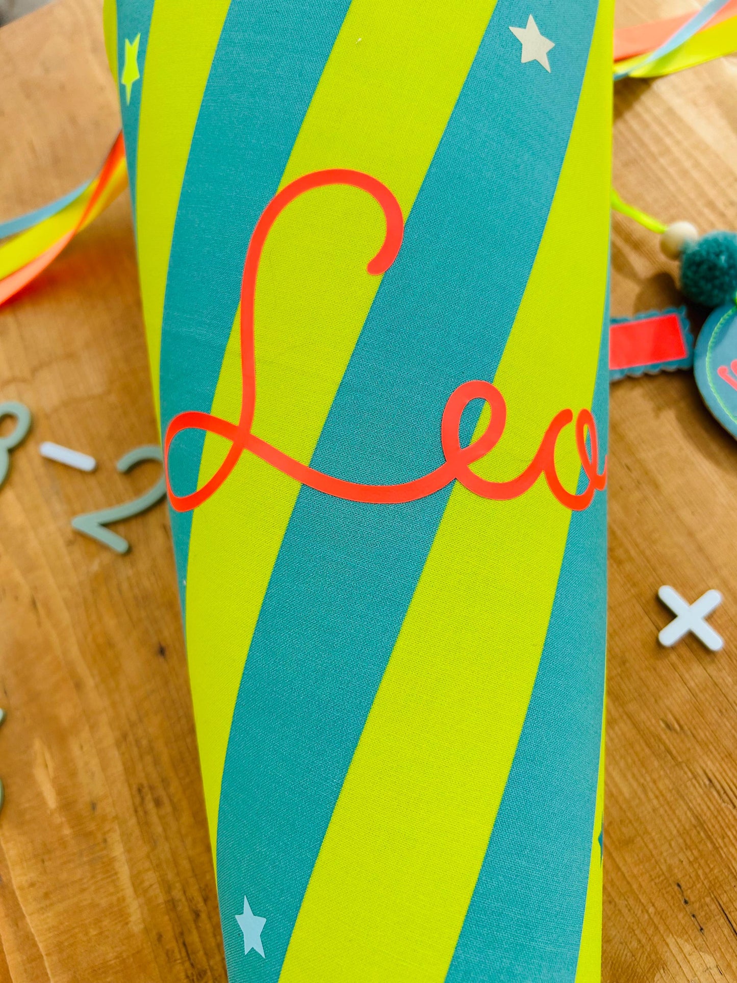Schultüte Jungs neon, Schultüte Musselin Schultüte Stoff Schultüte Sterne, Schultüte personalisiert, Schultüte Ergobag, Schultüte Streifen