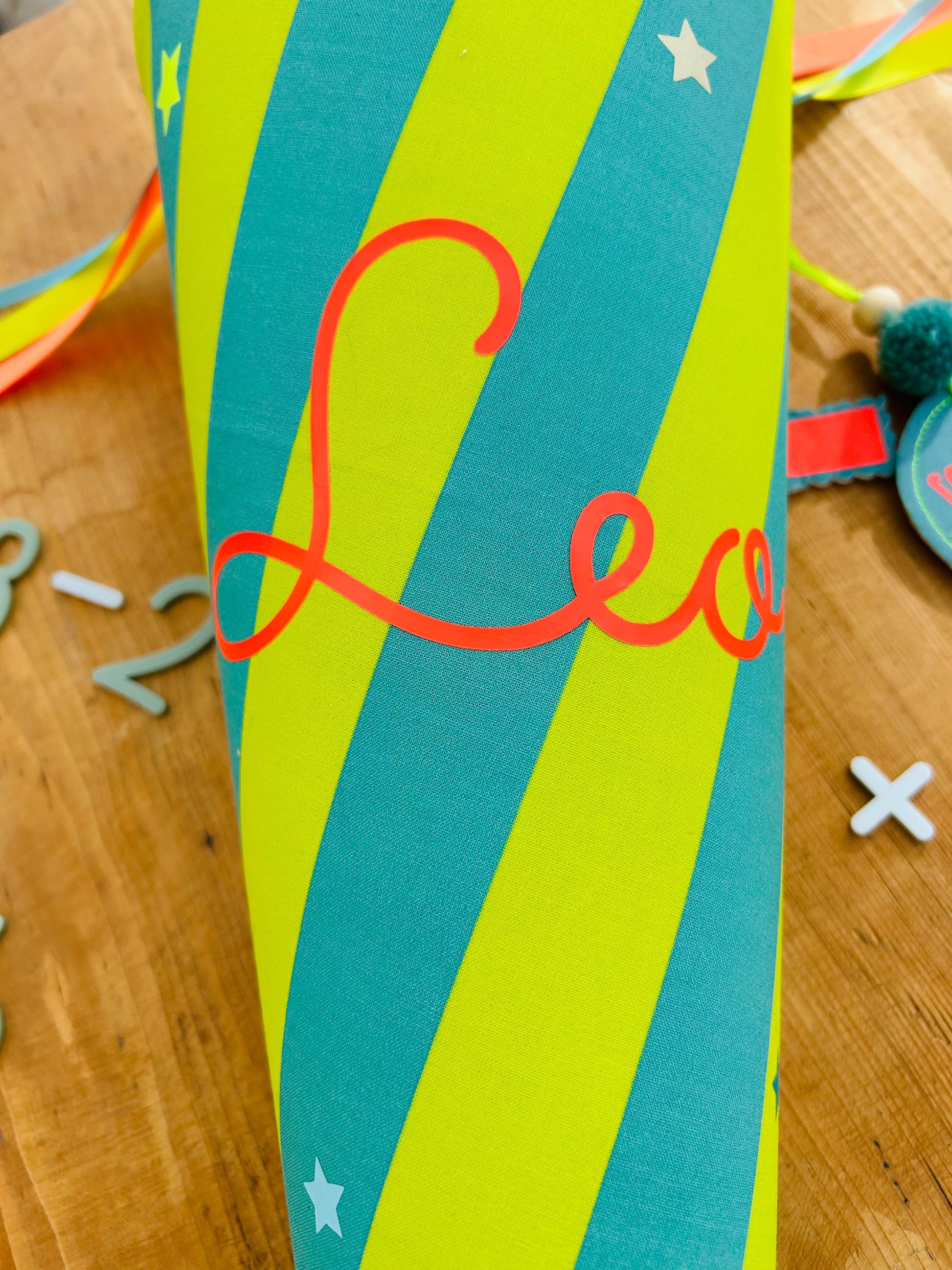 Schultüte Jungs neon, Schultüte Musselin Schultüte Stoff Schultüte Sterne, Schultüte personalisiert, Schultüte Ergobag, Schultüte Streifen