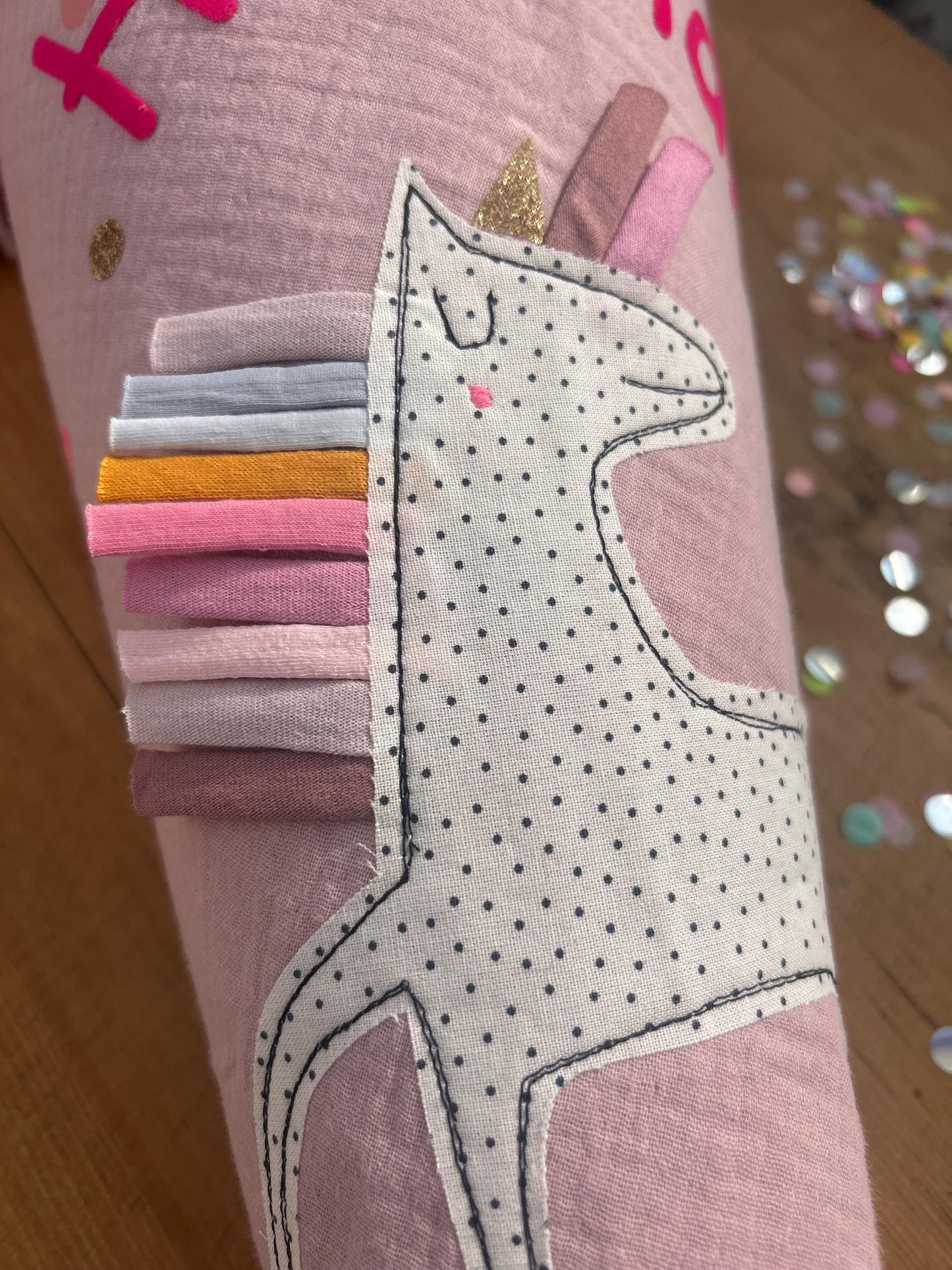 Schultüte Musselin, Schultüte Stoff, Schultüte Mädchen,Schultüte Einhorn, Einschulung, Musselinschultüte,Konfetti, Schultüte personalisiert