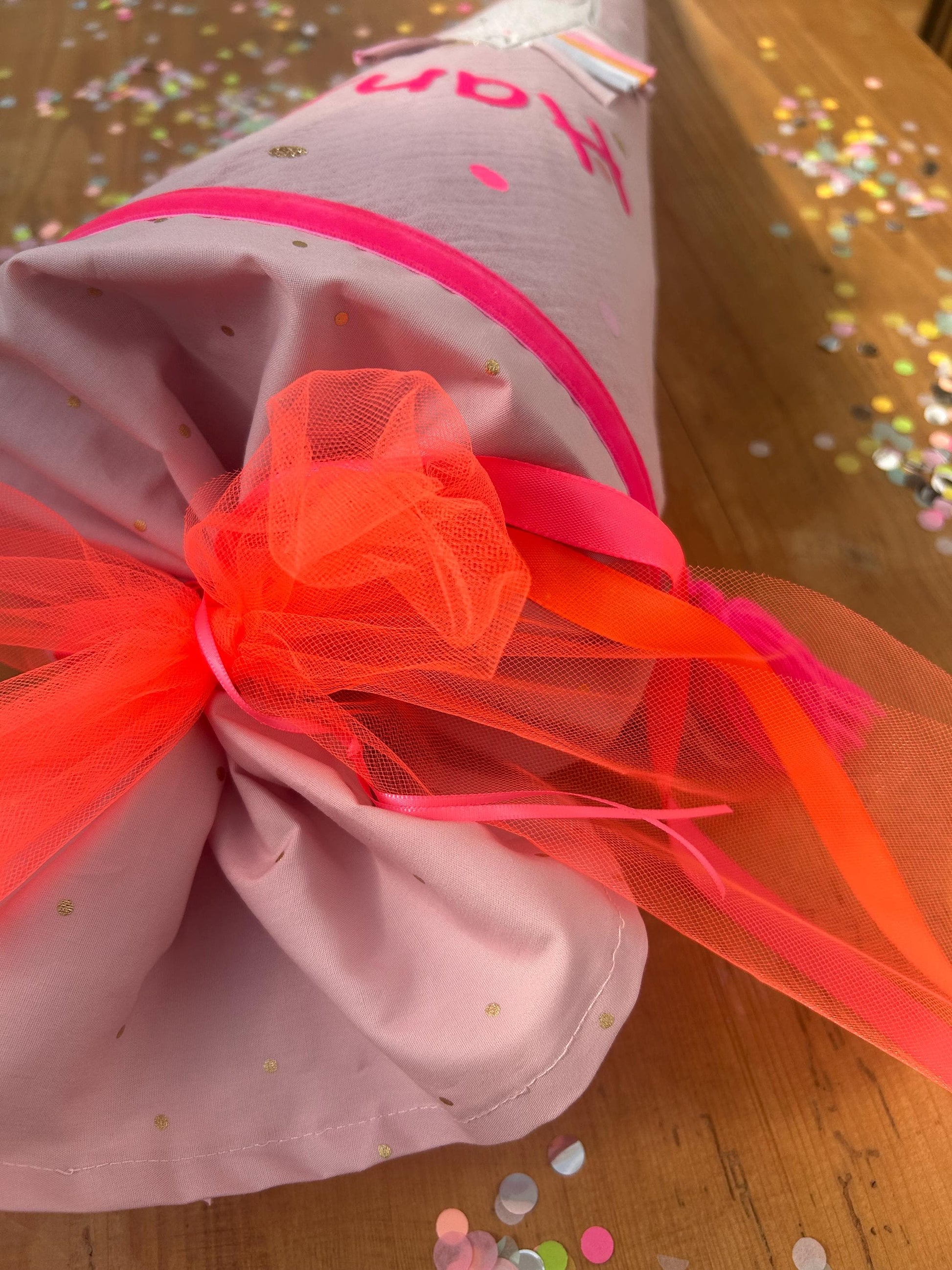 Schultüte Musselin, Schultüte Stoff, Schultüte Mädchen,Schultüte Einhorn, Einschulung, Musselinschultüte,Konfetti, Schultüte personalisiert
