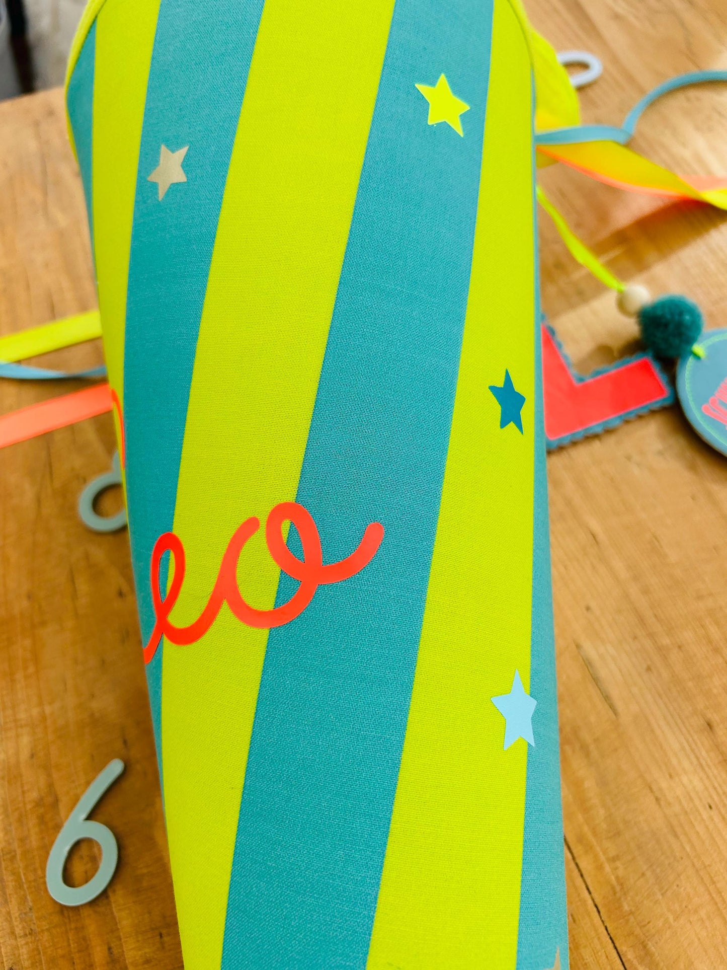 Schultüte Jungs neon, Schultüte Musselin Schultüte Stoff Schultüte Sterne, Schultüte personalisiert, Schultüte Ergobag, Schultüte Streifen